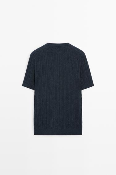 Cotton blend knit sweater — NAVY BLUE 6