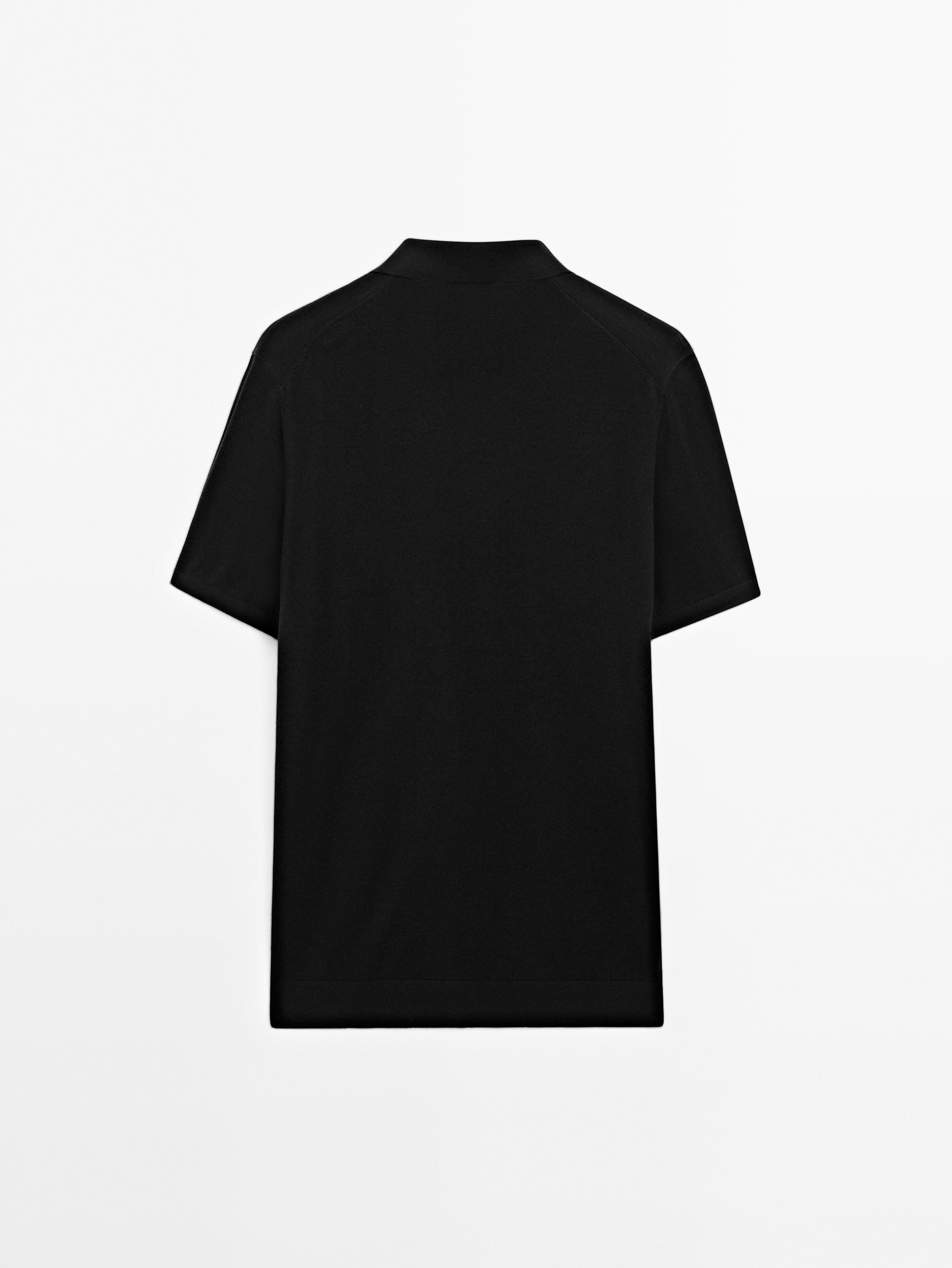 Short sleeve V-neck polo sweater