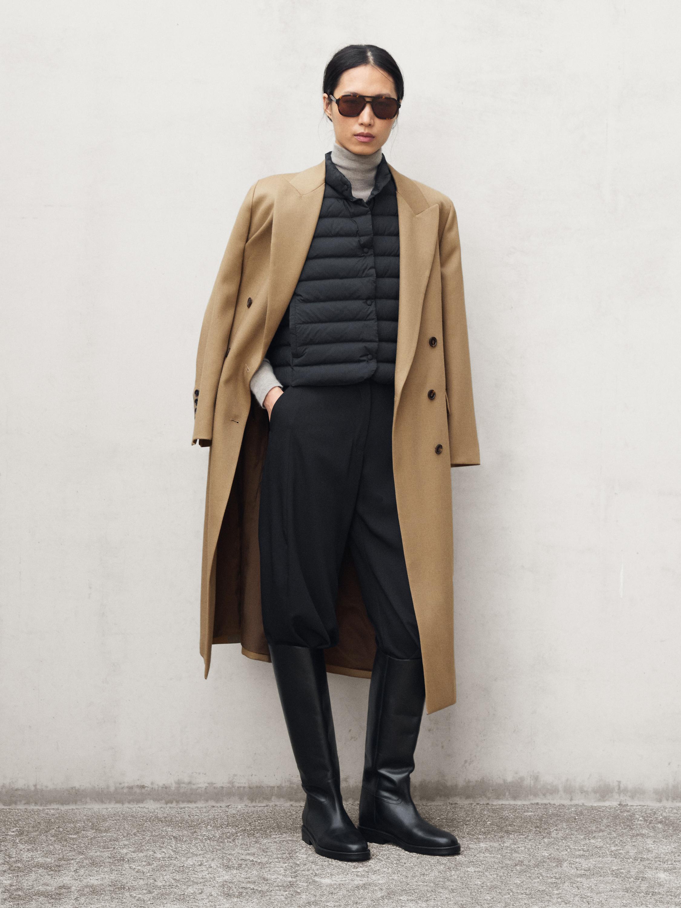 Quilted puffer gilet — BLACK