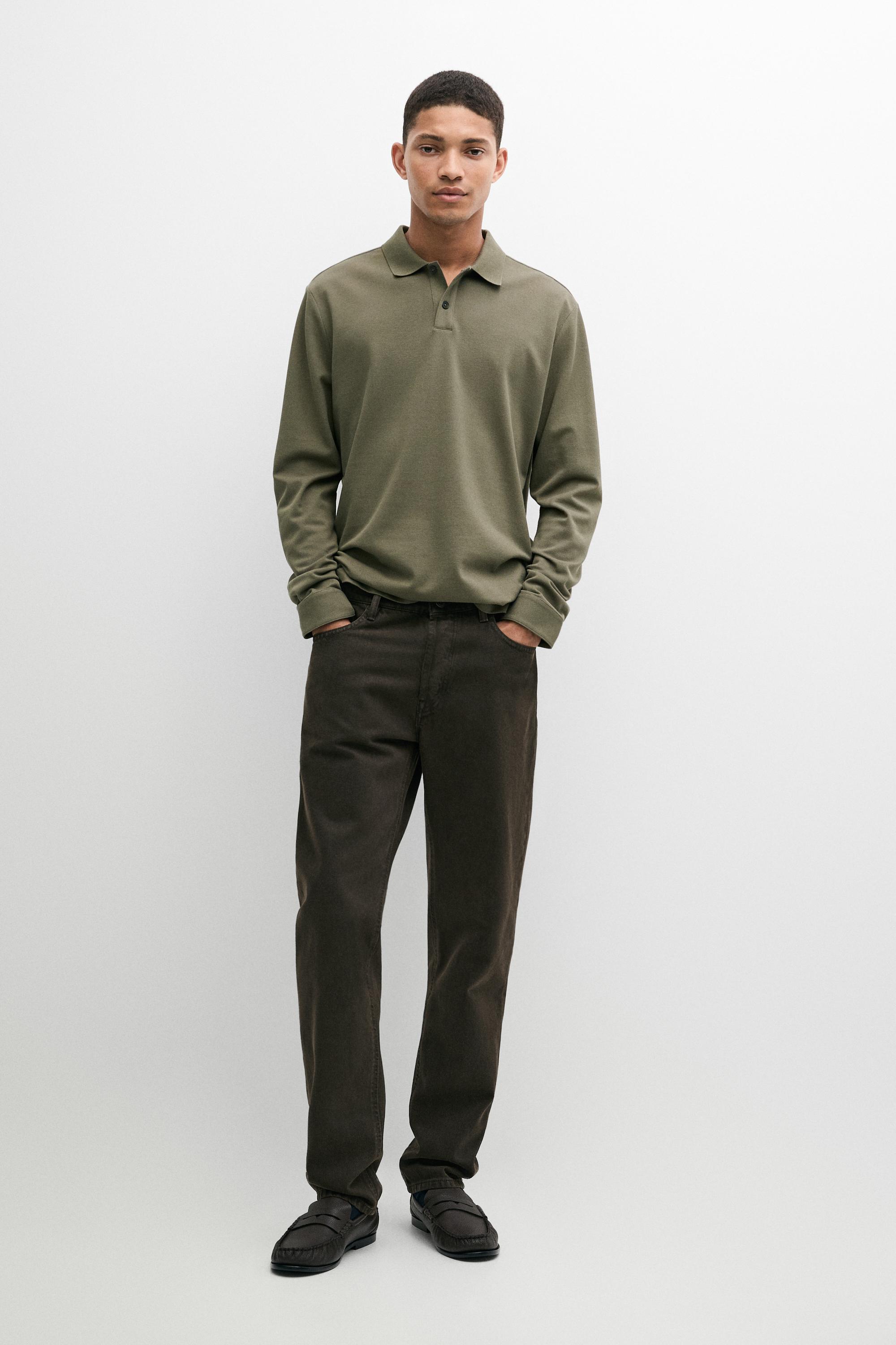 100% cotton micro-textured knit polo shirt