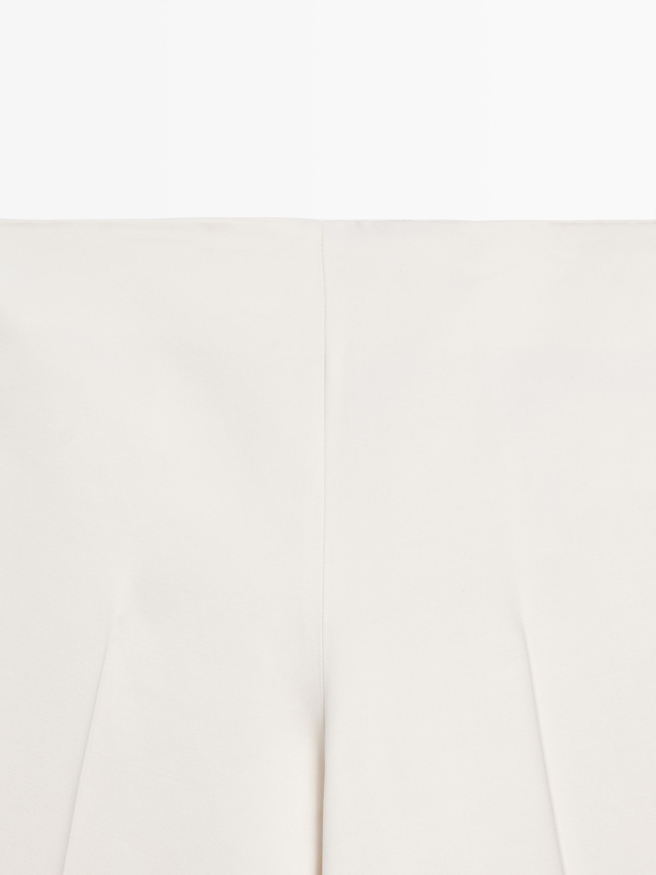 Satin wide-leg trousers - STUDIO — Beige
