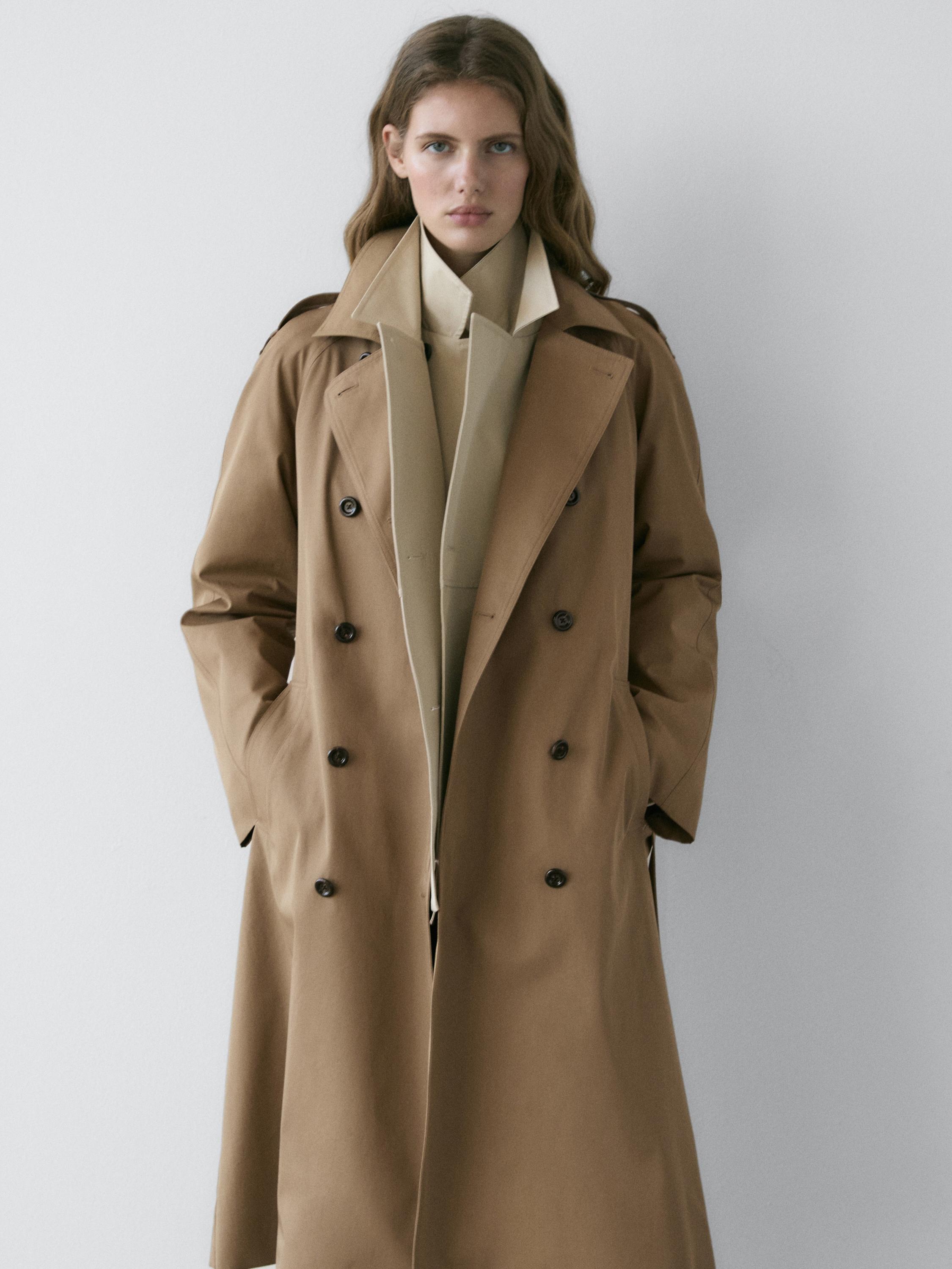 Gabardina trench 100% algodão