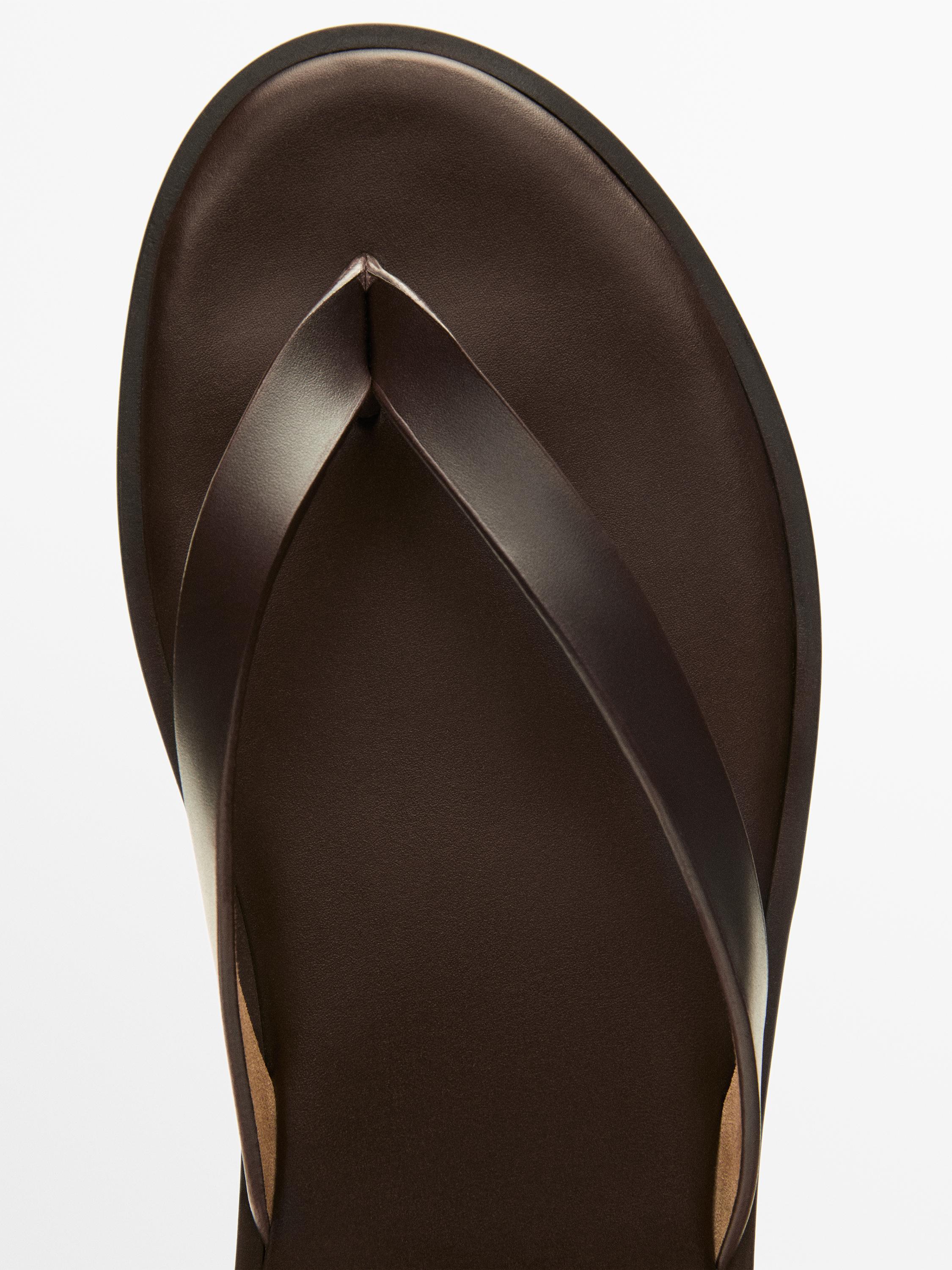 Nappa sandals with toe divider - Limited Edition — BROWN