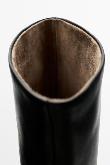 Soft leather heel boot — BLACK 6