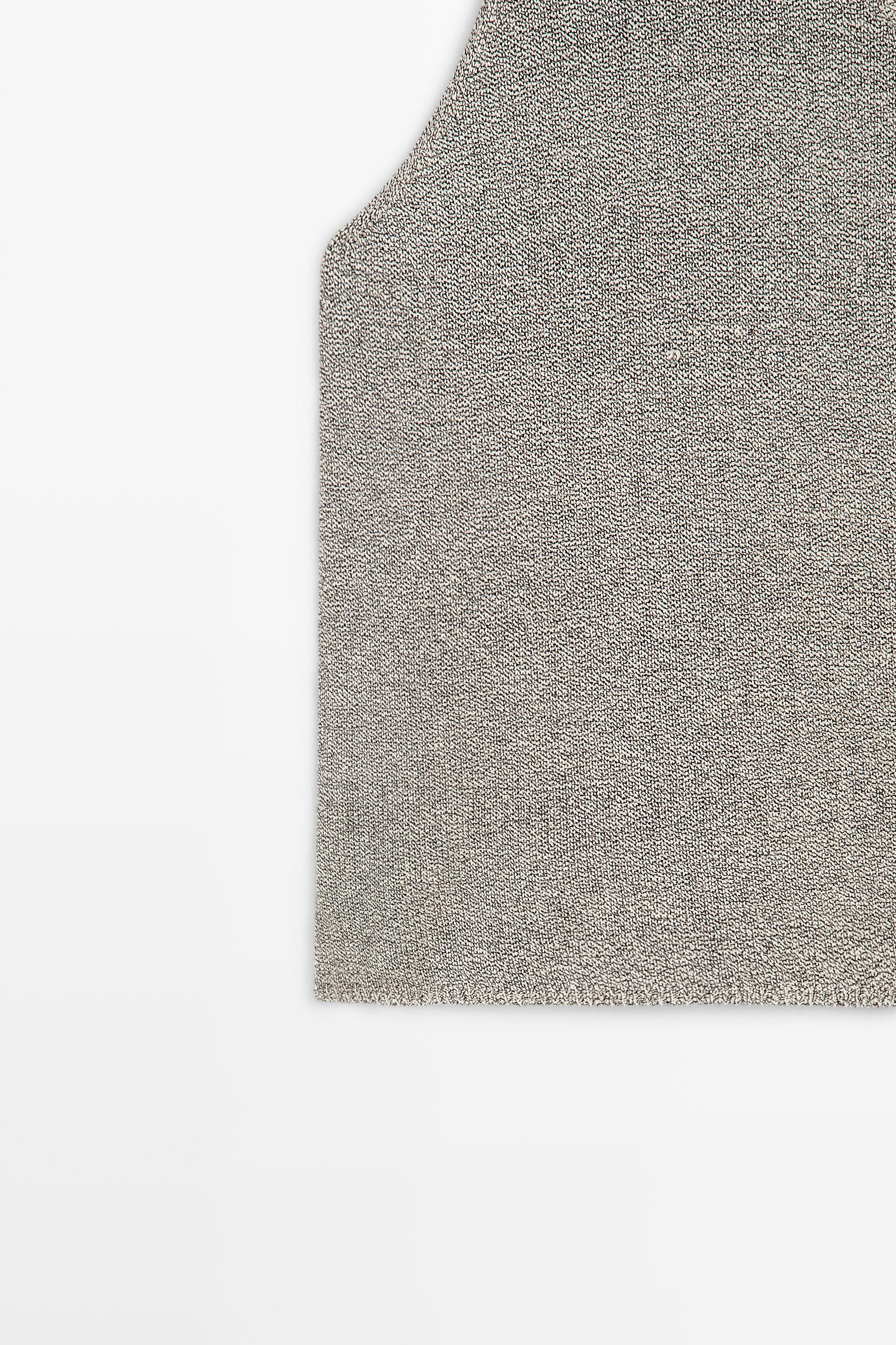 Halterneck knit top — BEIGE
