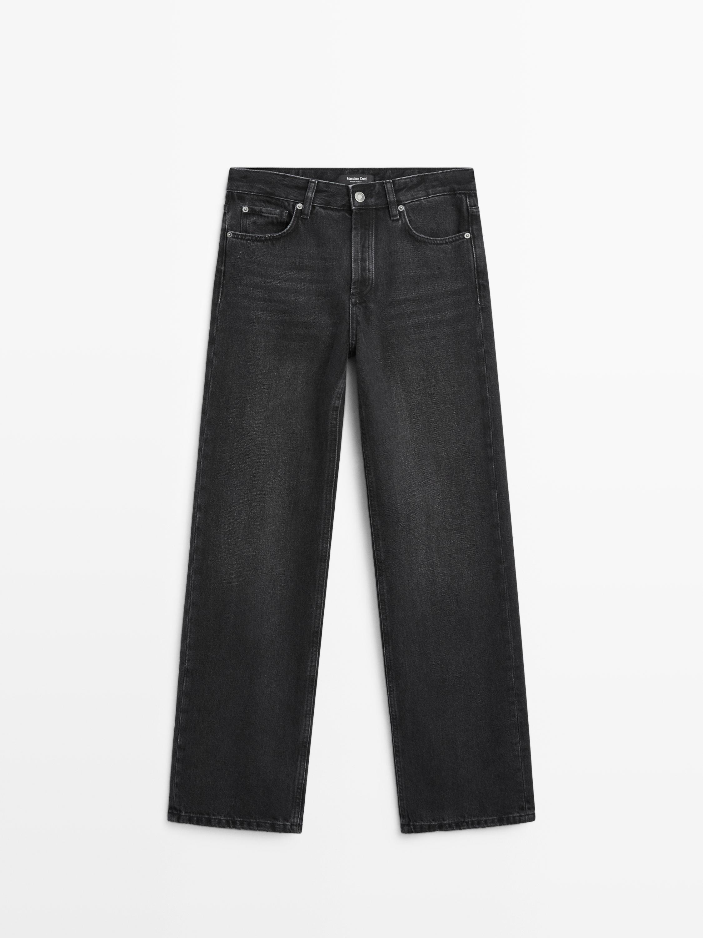 Mid-rise wide-leg jeans