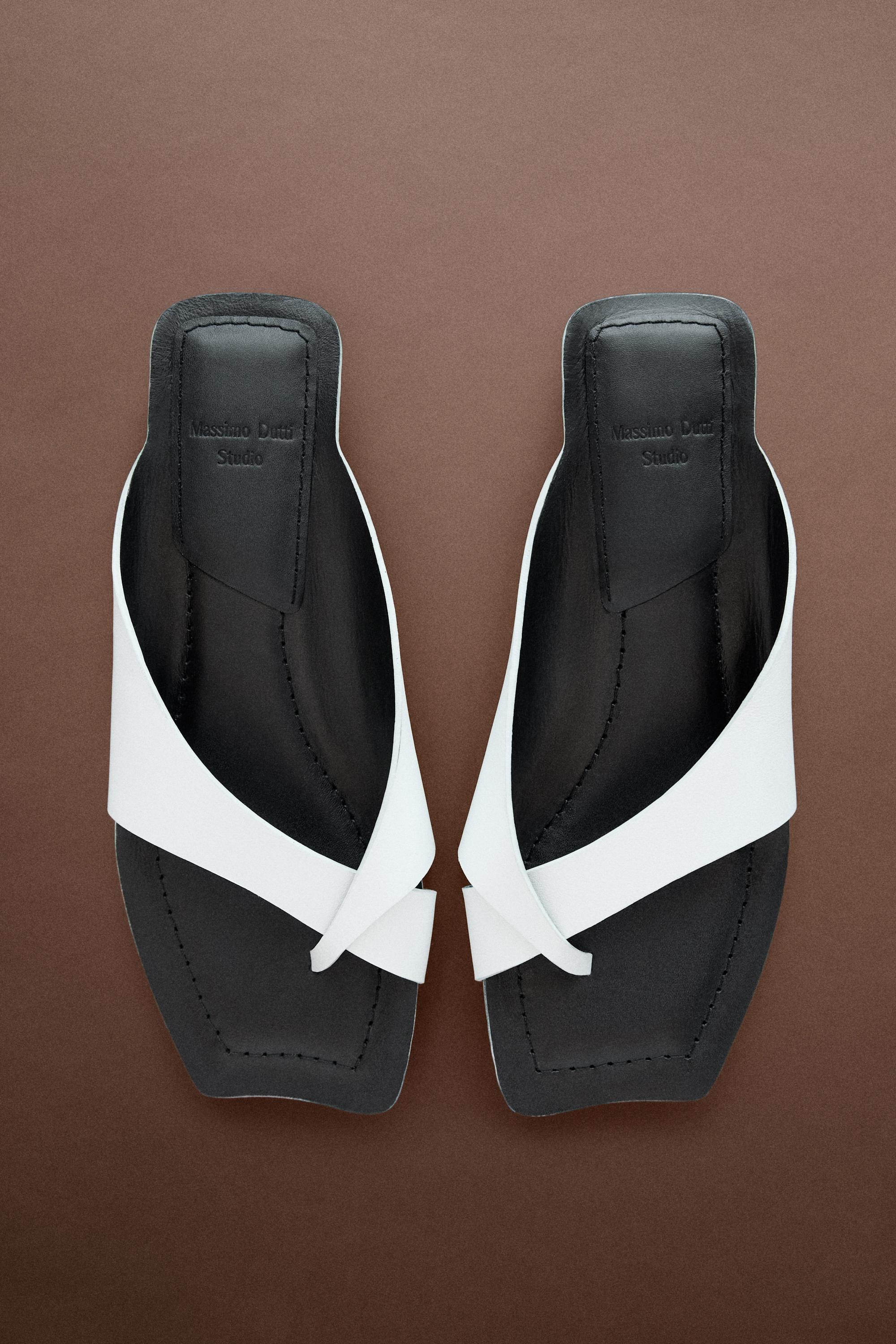 Leather high-heel sandals - STUDIO — WHITE
