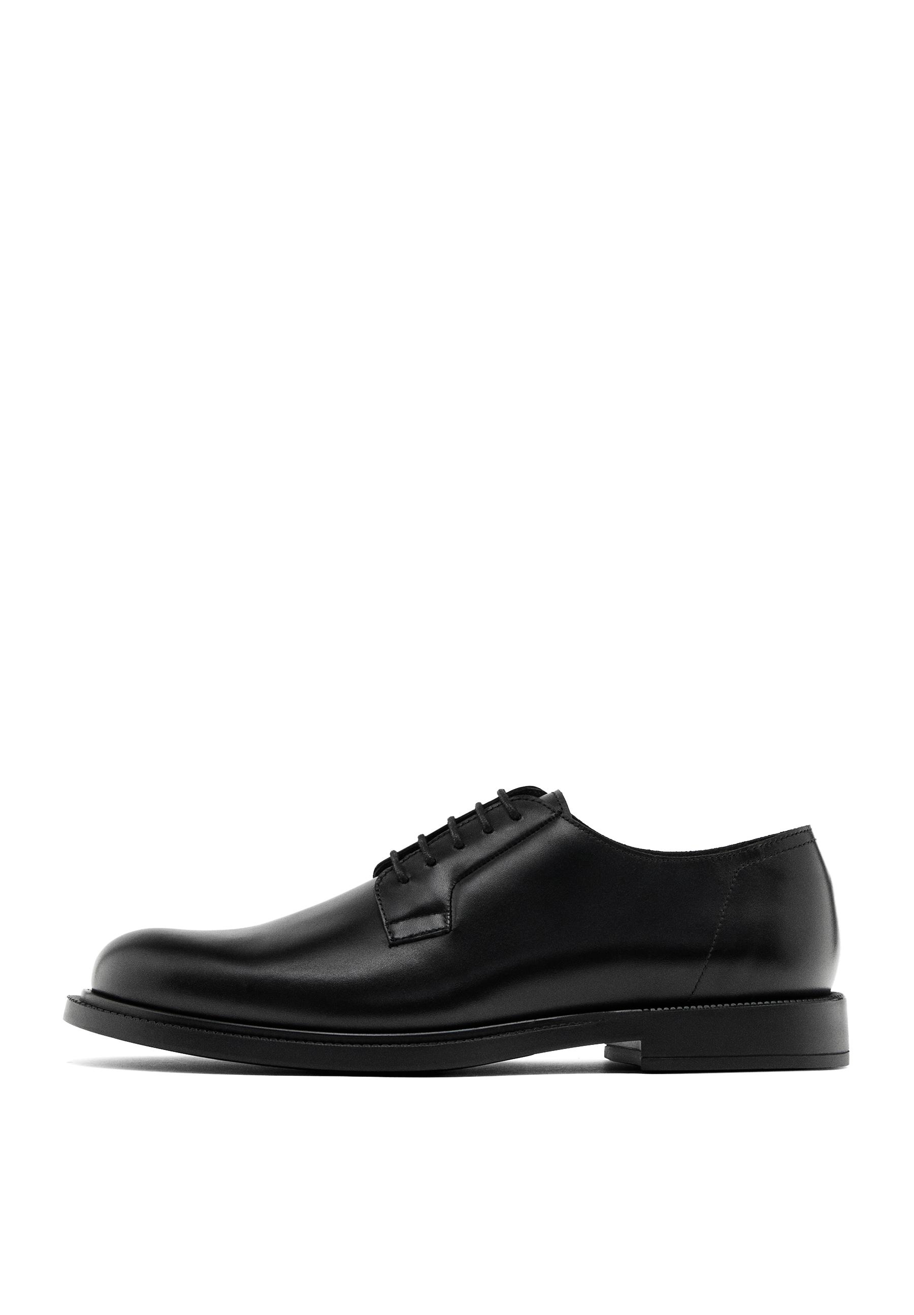 Leather derby shoes — BLACK