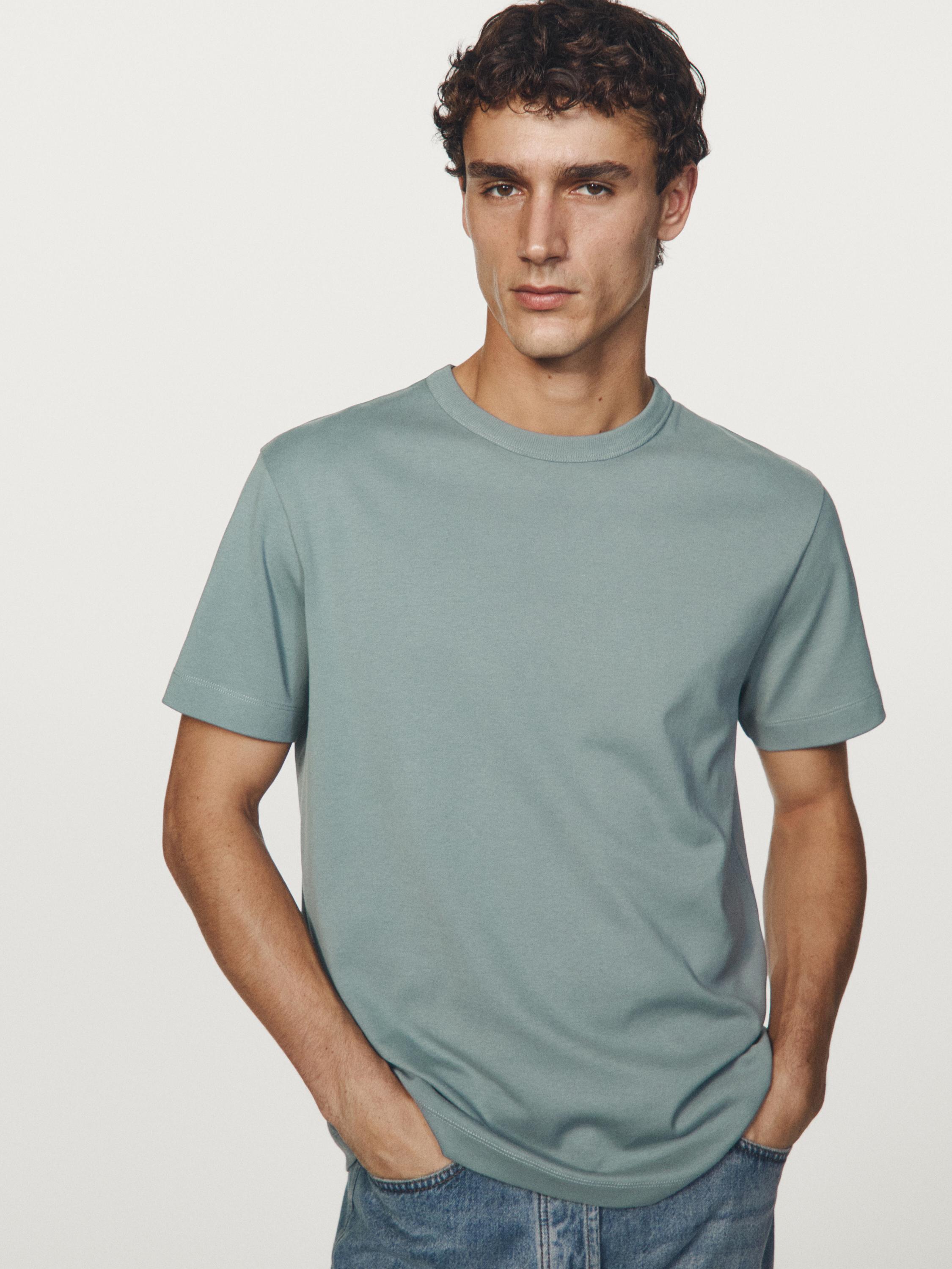 100% cotton short-sleeve T-shirt — BLUISH GREY