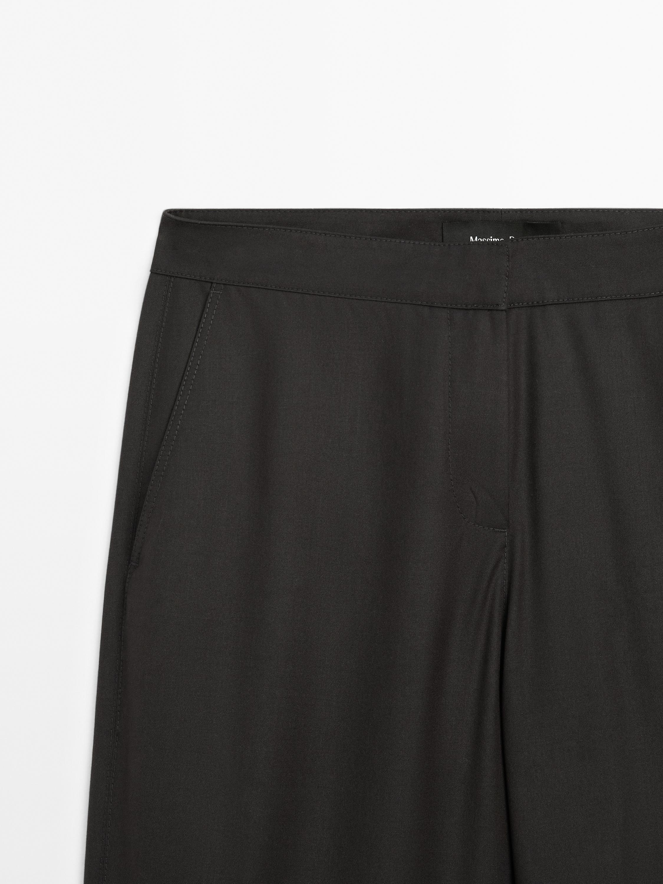 Flowing low-rise straight-leg trousers