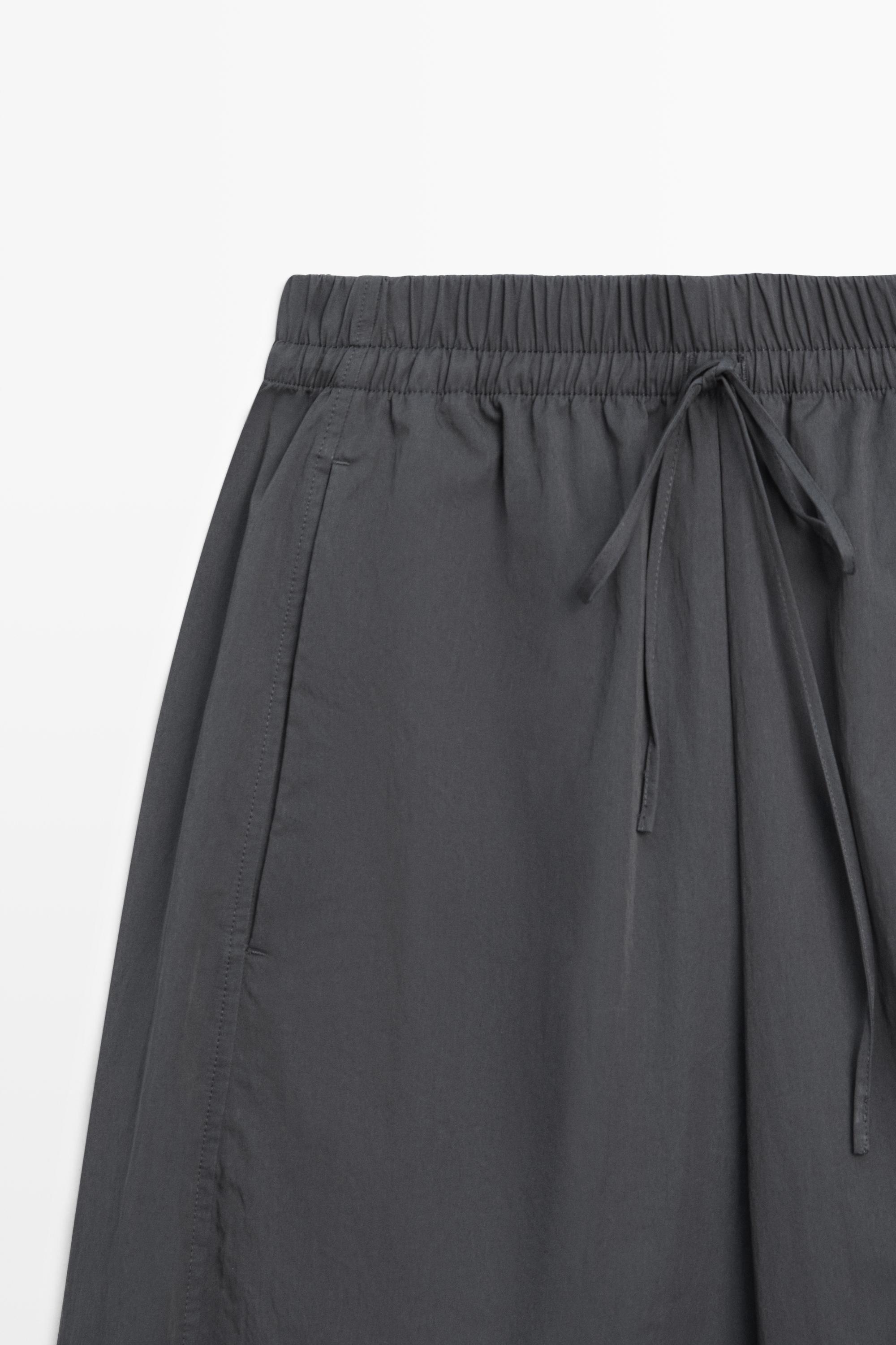 Cropped technical barrel fit pants — Blue (alternate view)