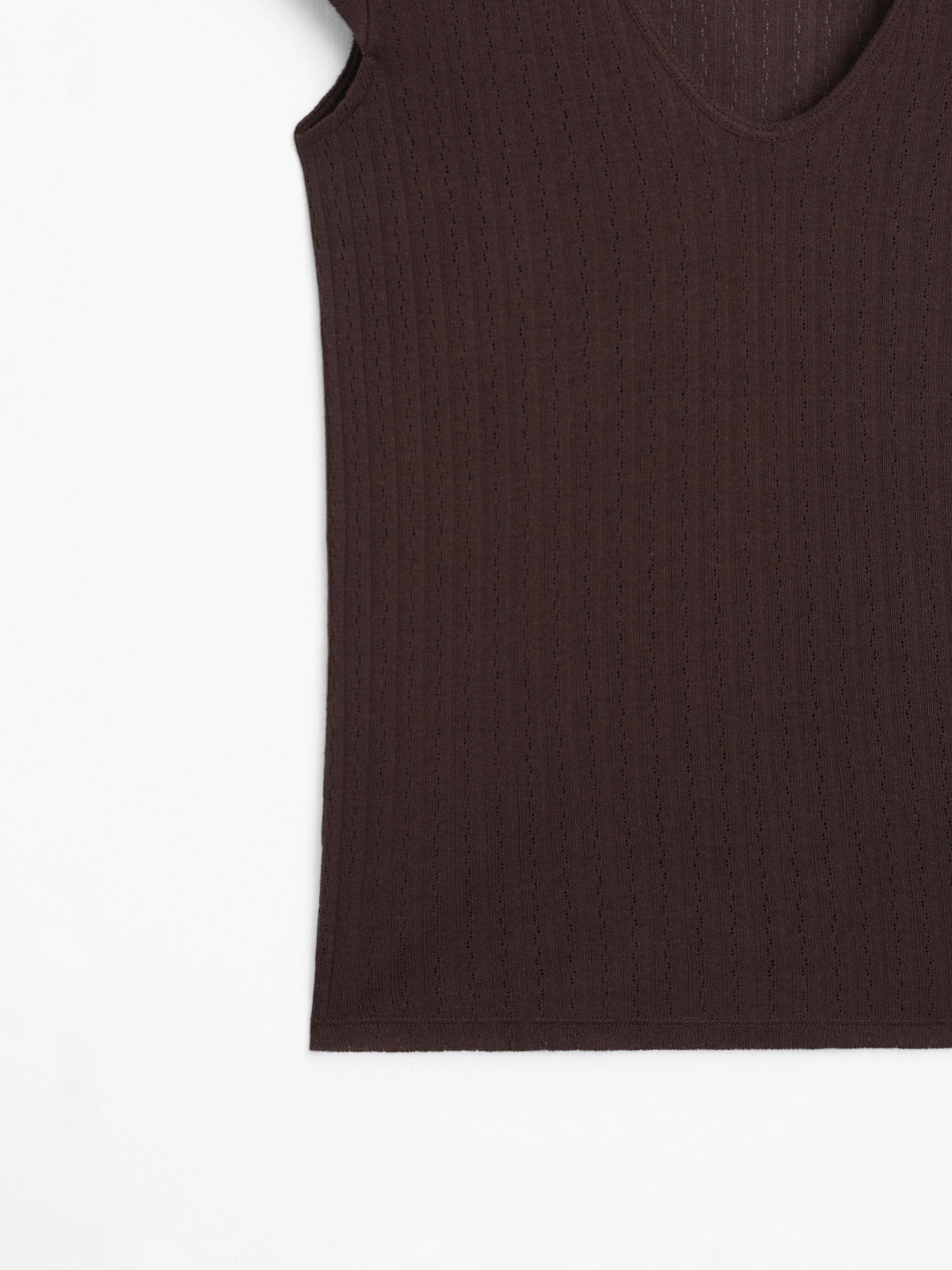 Maglietta in maglia traforata
