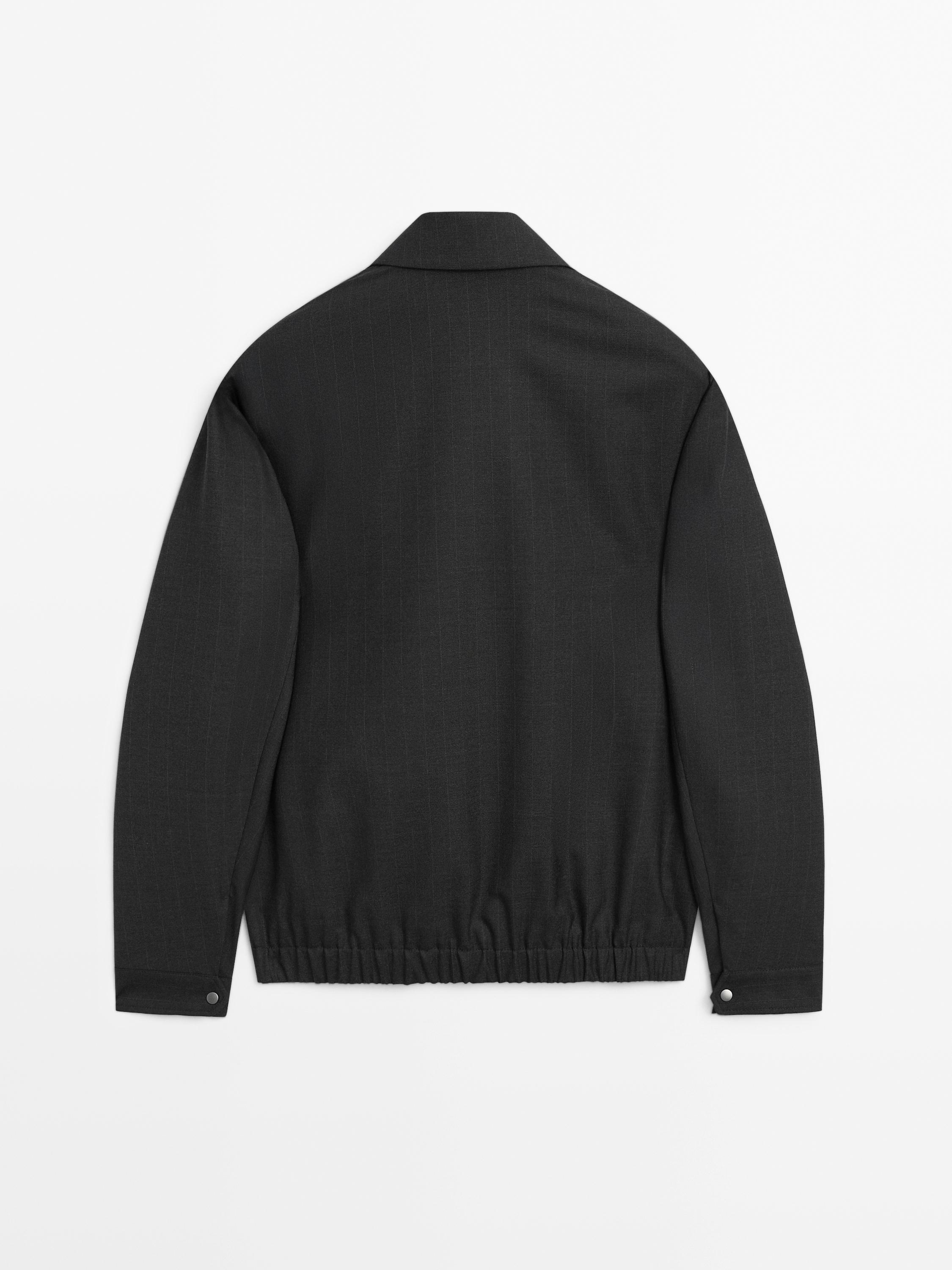 Striped wool blend overshirt