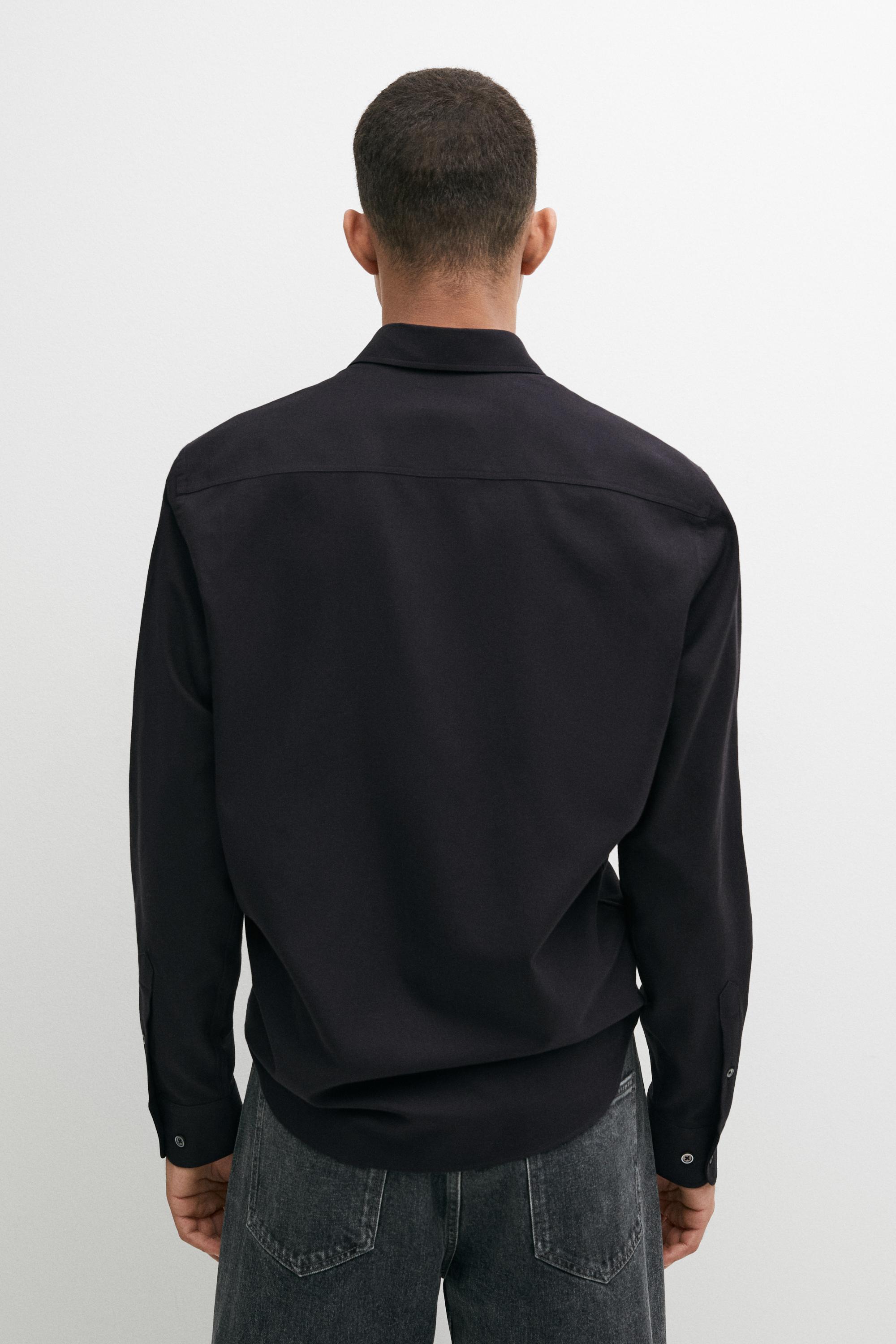 100% Cotton Twill Regular Fit Shirt — NAVY BLUE