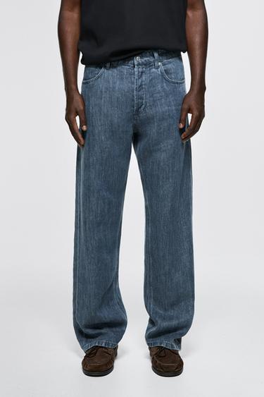 100% linen wide-leg jeans — DARK BLUE 3