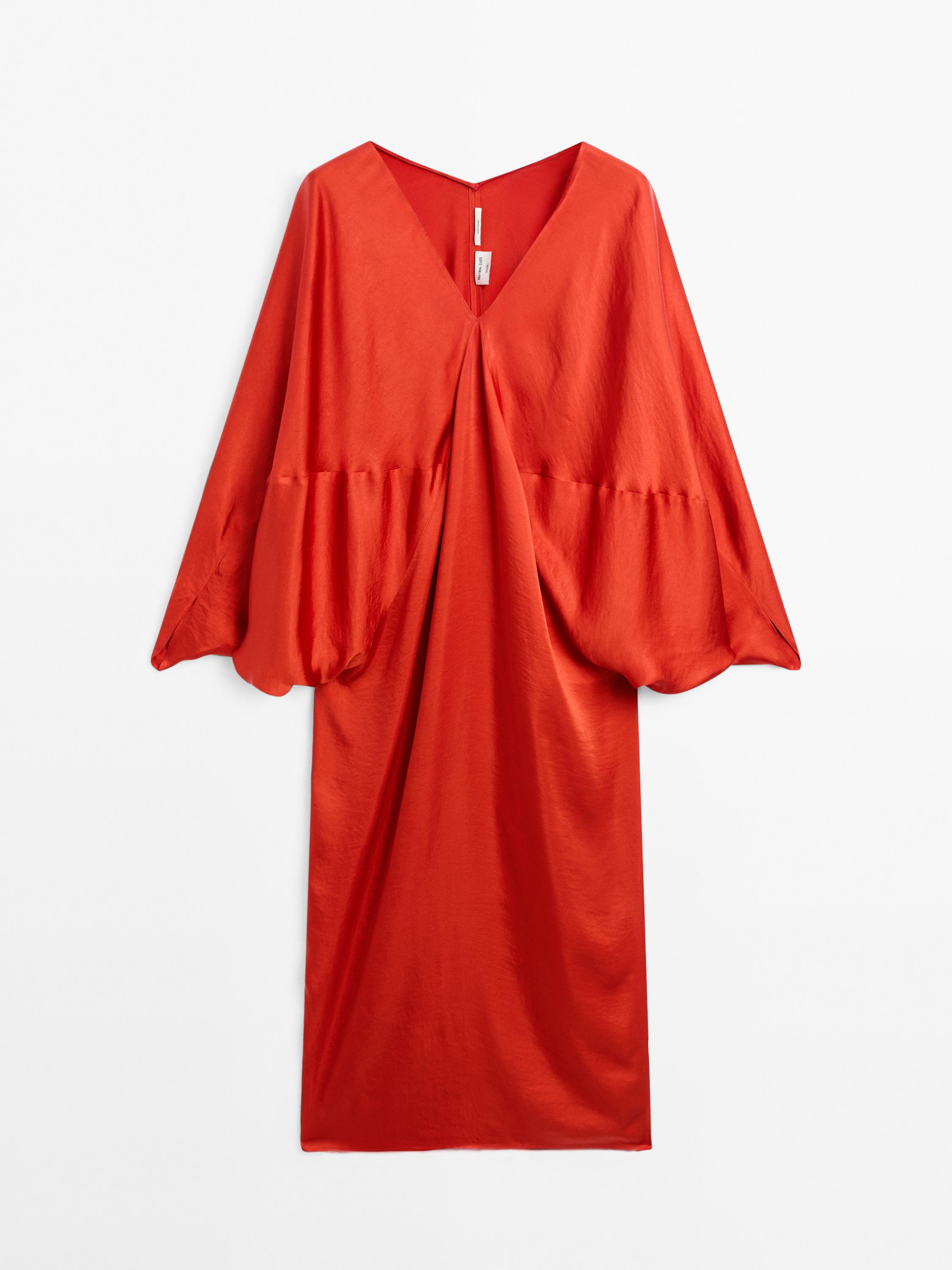 Vestido kimono fluido satinado - STUDIO