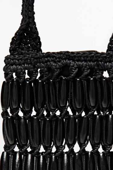 Crossbody bag with wooden details — BLACK 6