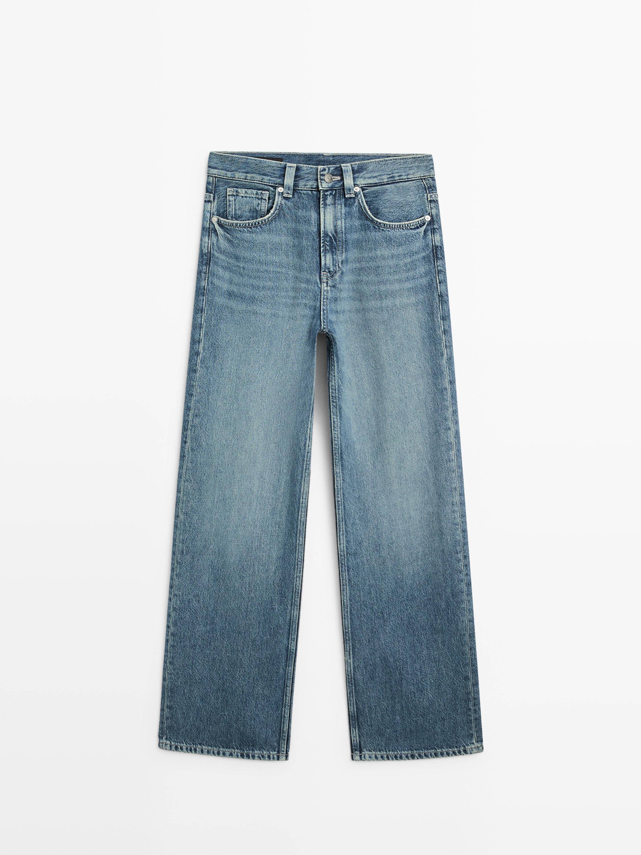 High-waist wide-leg jeans — MEDIUM BLUE