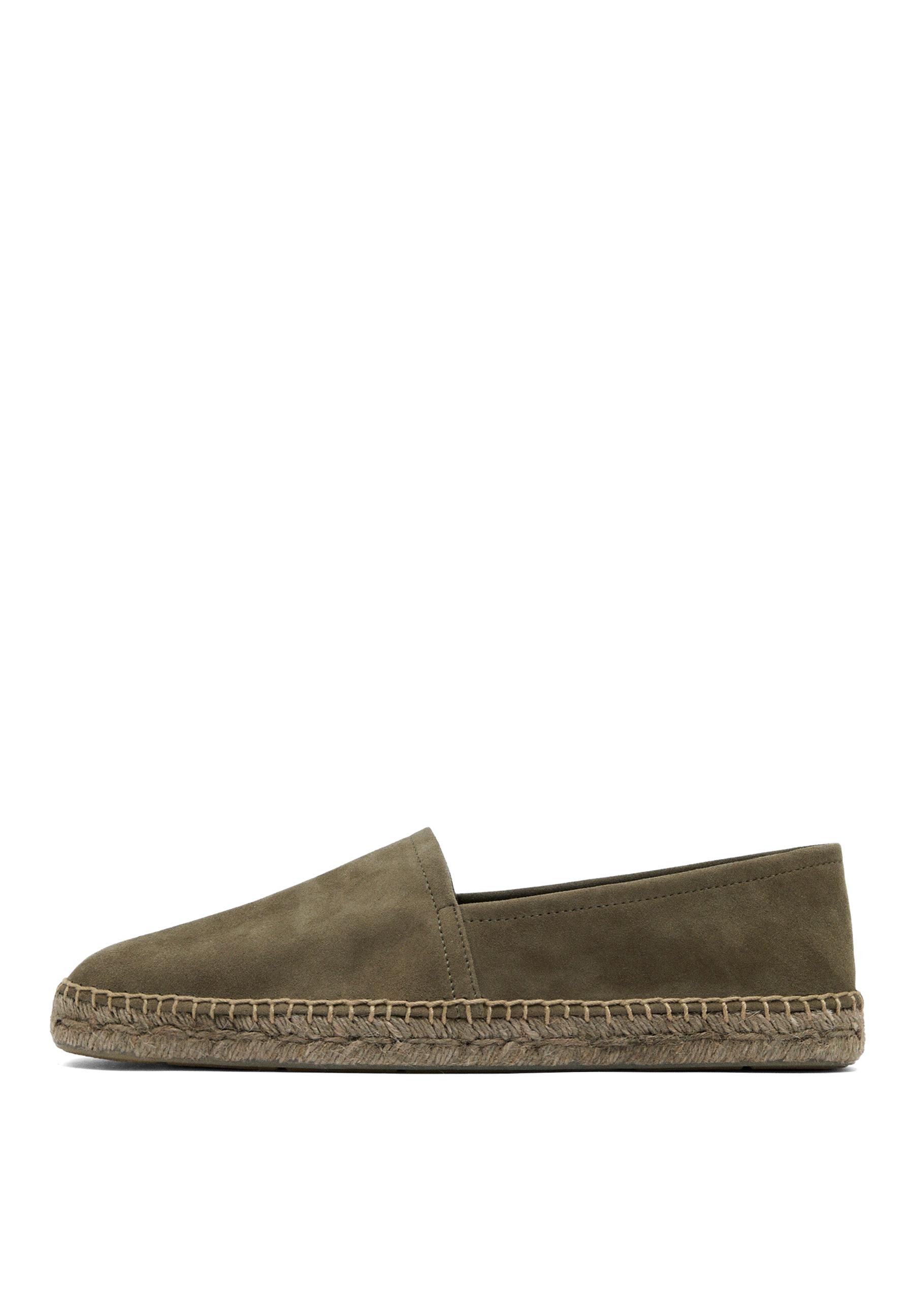 Leather espadrilles — KHAKI