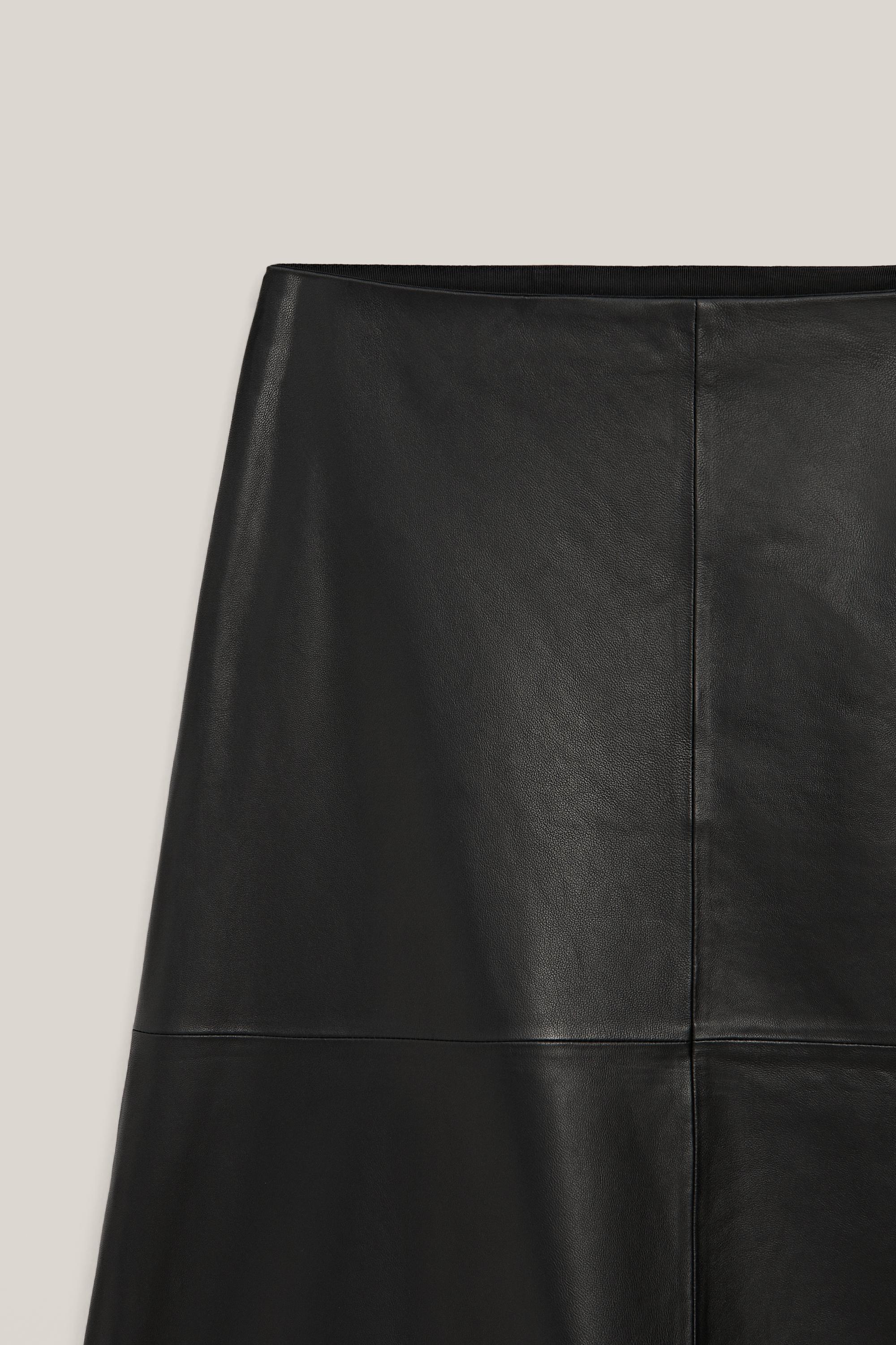 Nappa leather midi skirt - LIMITED EDITION — BLACK