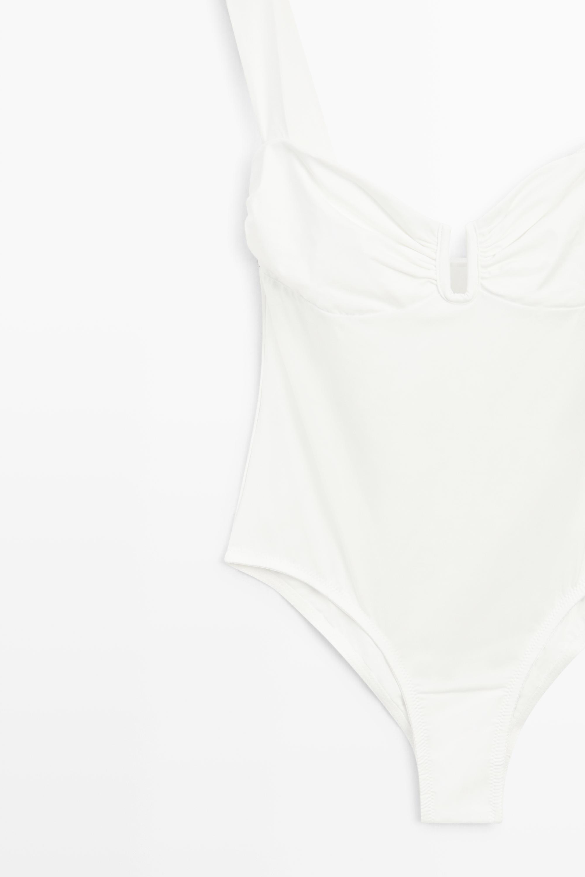 Swimsuit with gathered detail — Off white