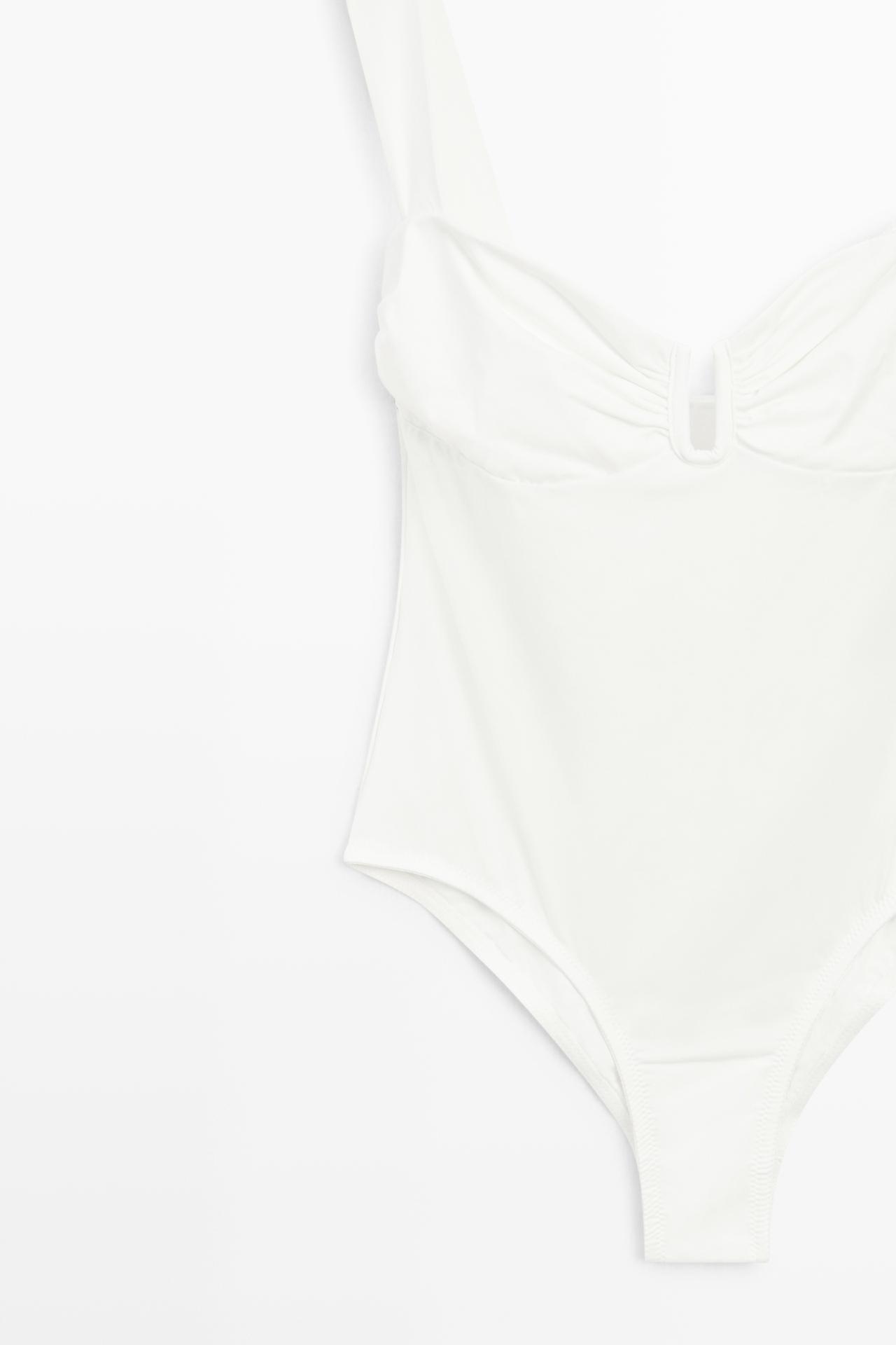 Swimsuit with gathered detail — Off white