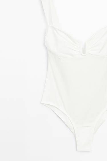 Swimsuit with gathered detail — Off white 7