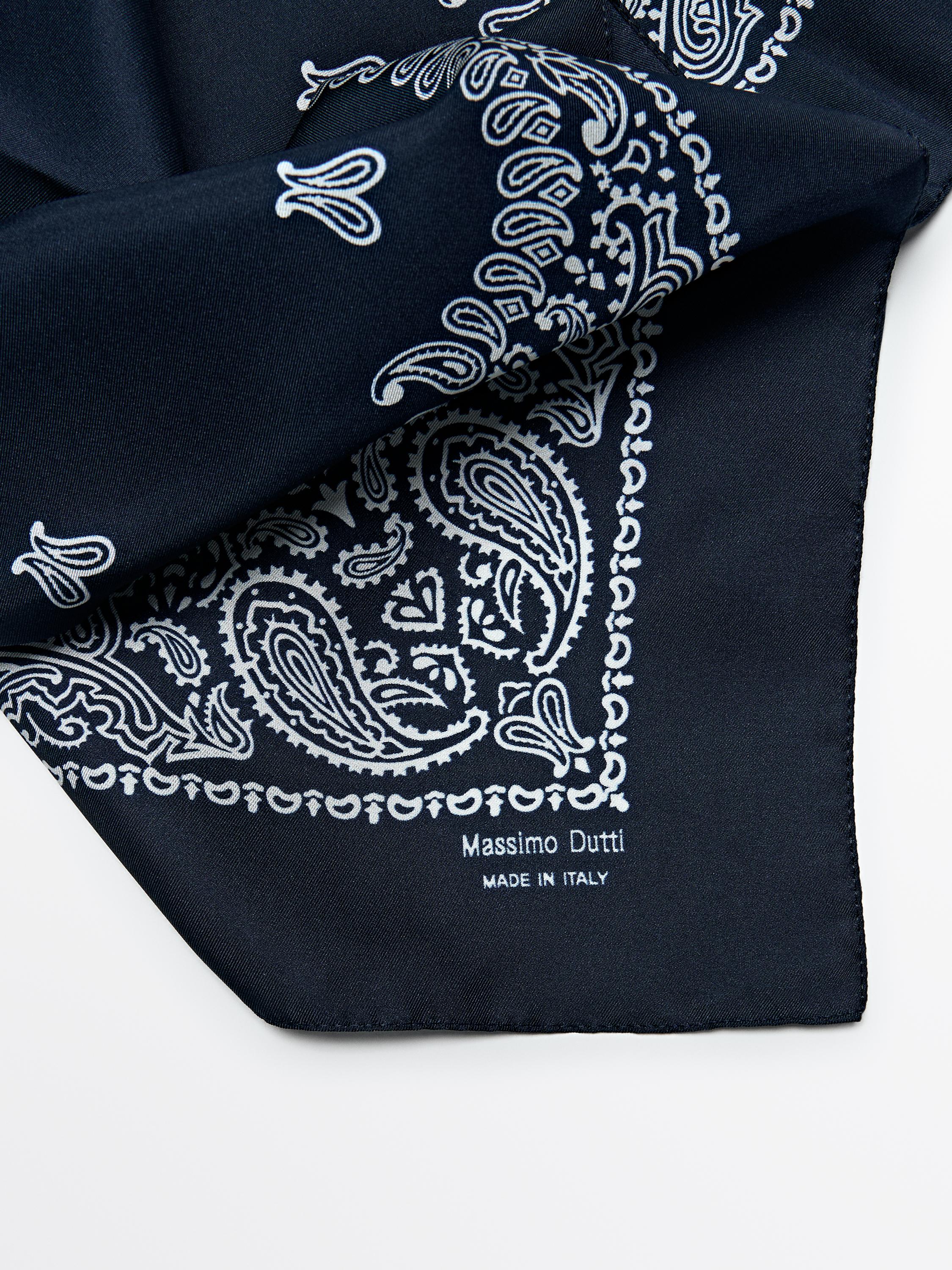 100% silk paisley print scarf
