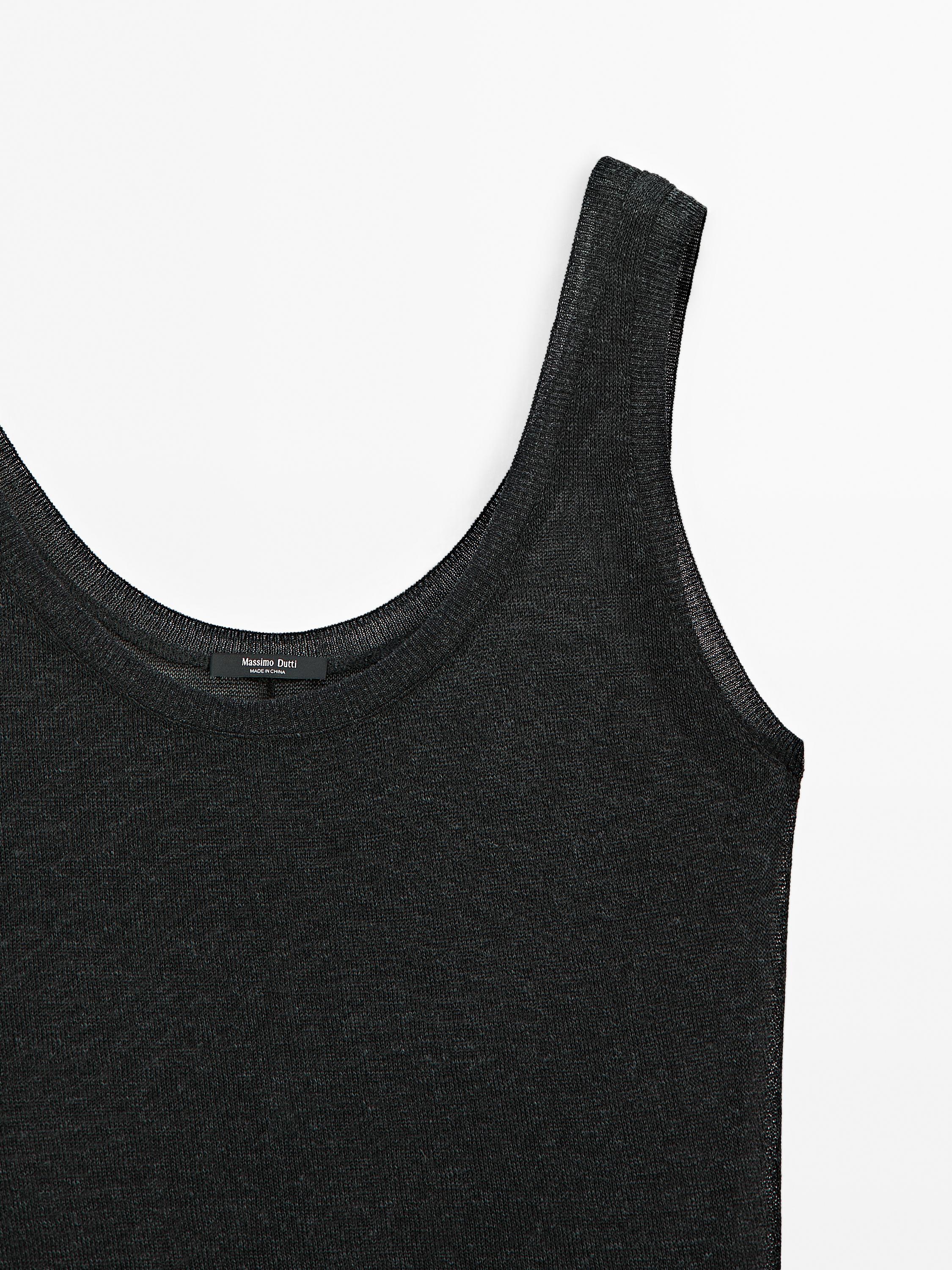 Strappy fine knit top