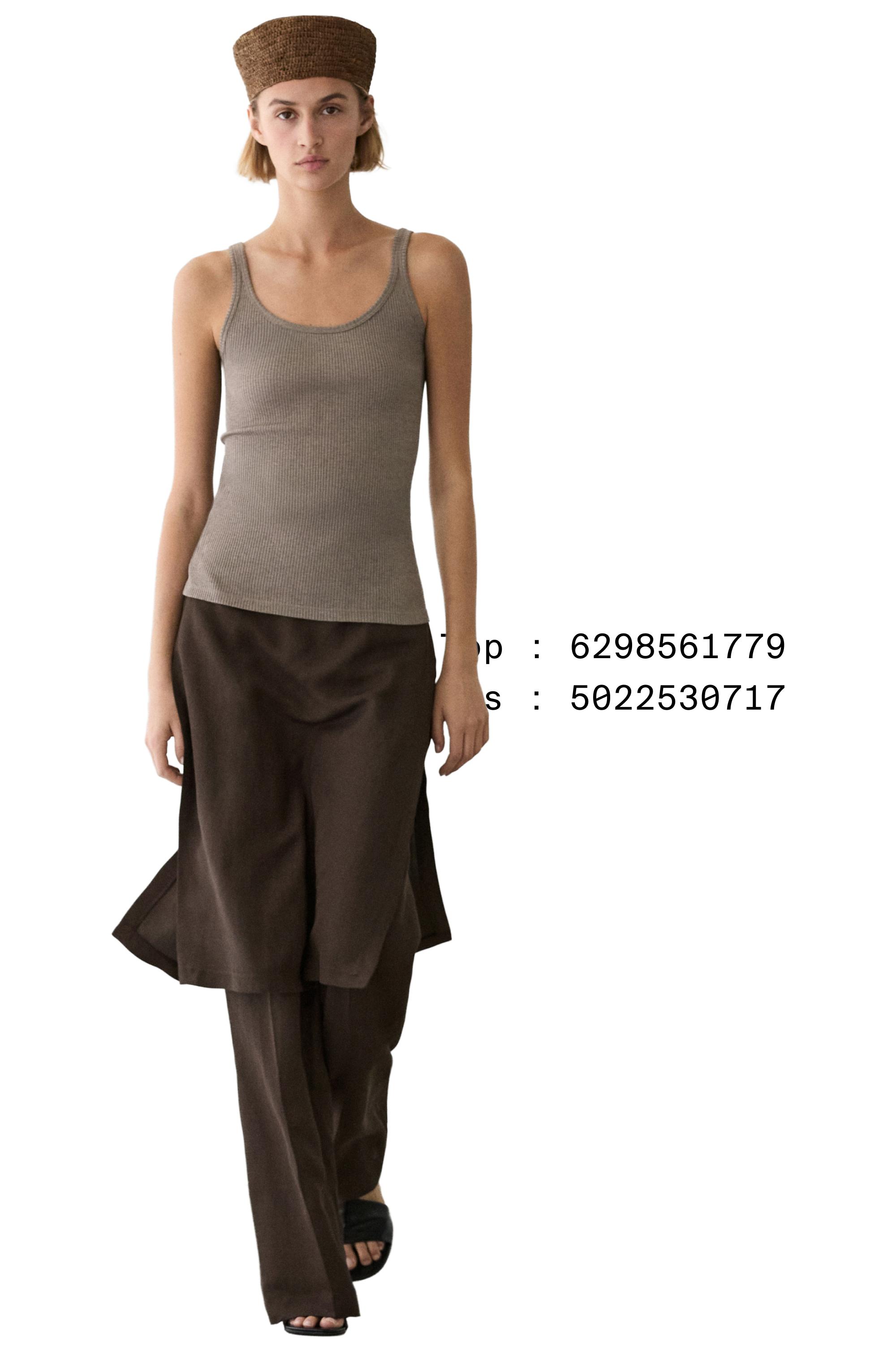 Flowing trousers with skirt detail — Chocolate