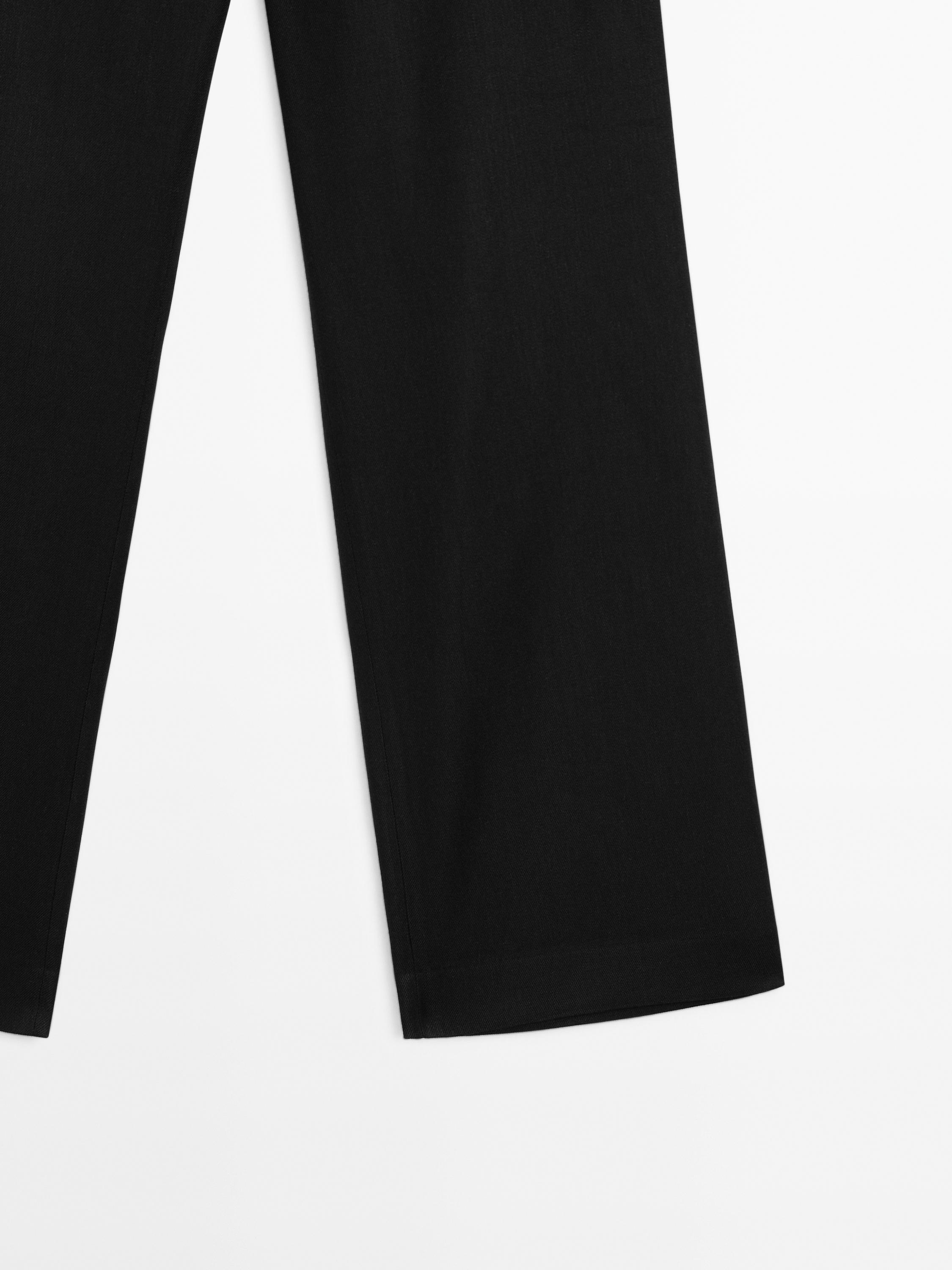 Stretch linen blend trousers