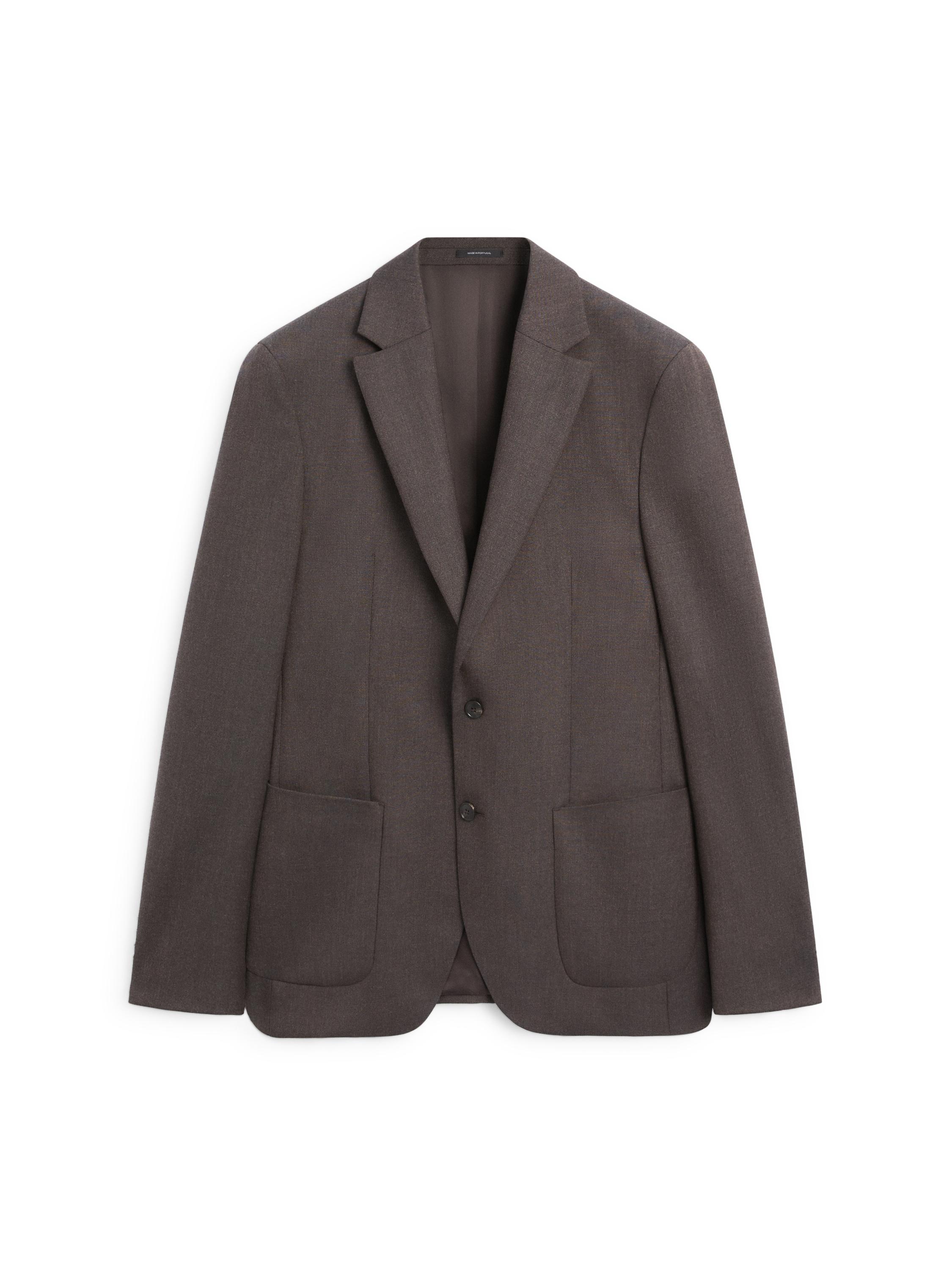 100% wool tailored blazer — BROWN