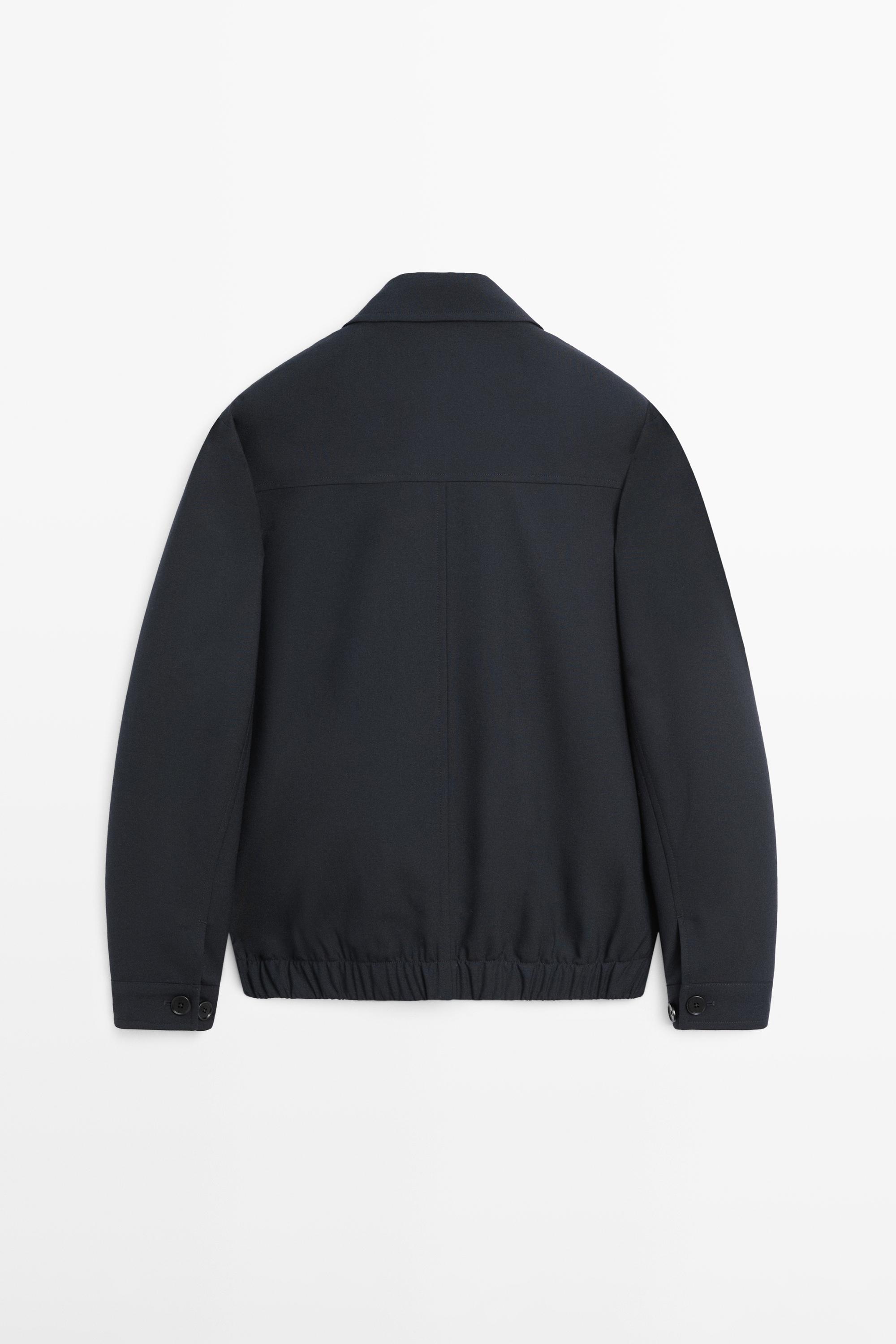 Cold wool total look jacket — NAVY BLUE