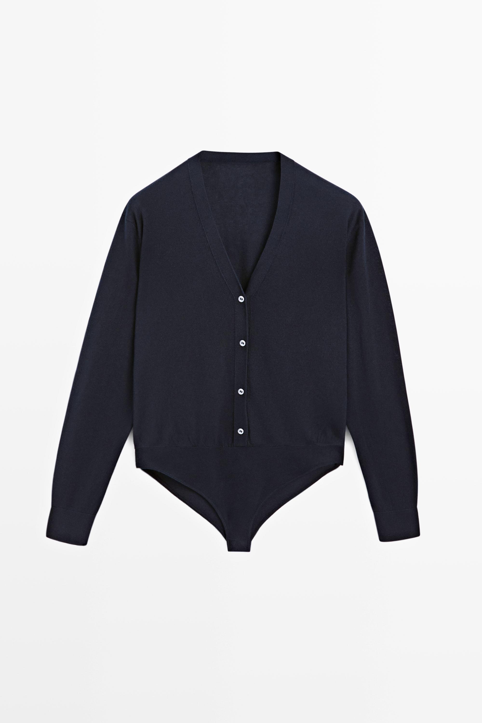 Silk blend bodysuit with button details - STUDIO