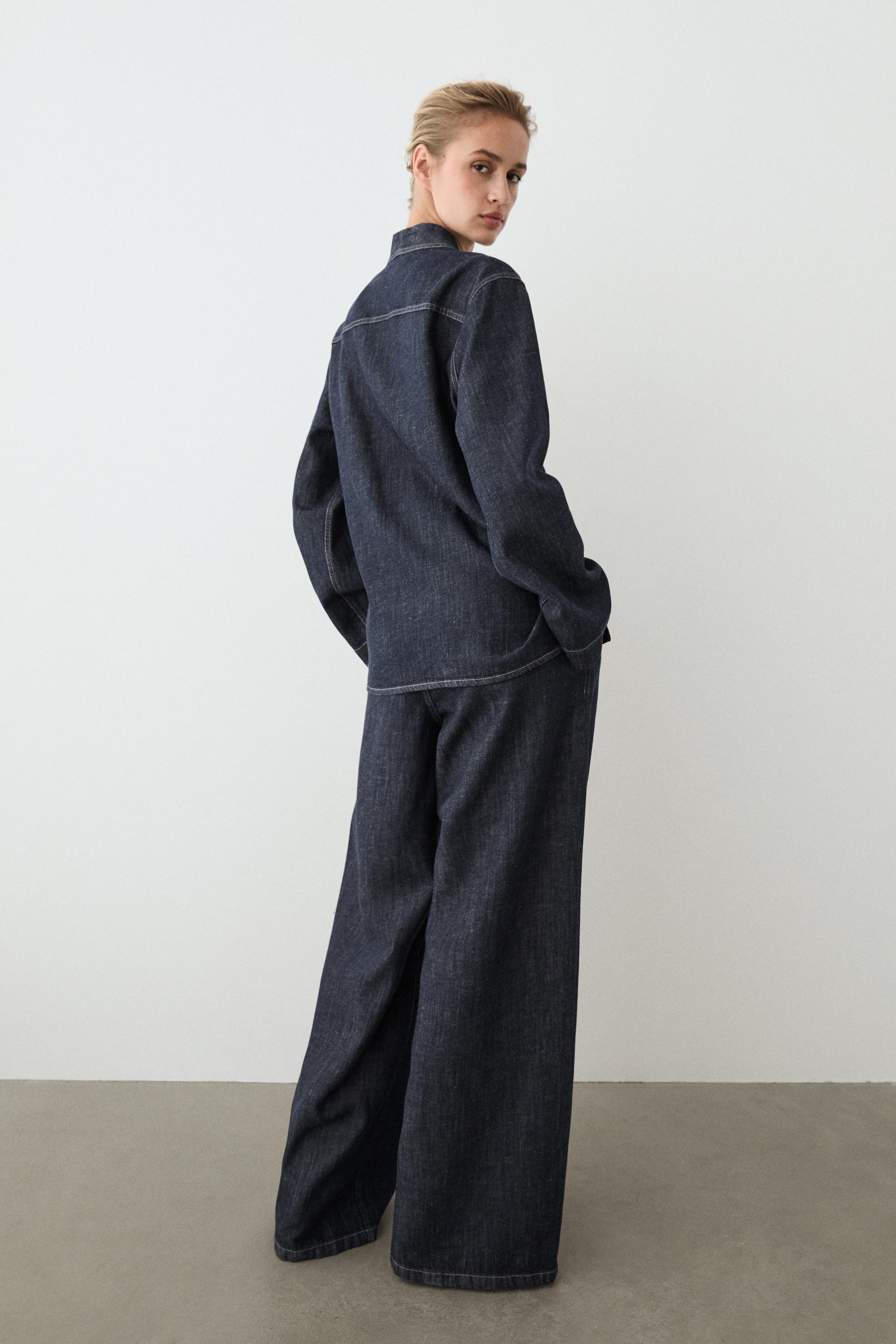 Total look denim overshirt — DARK BLUE