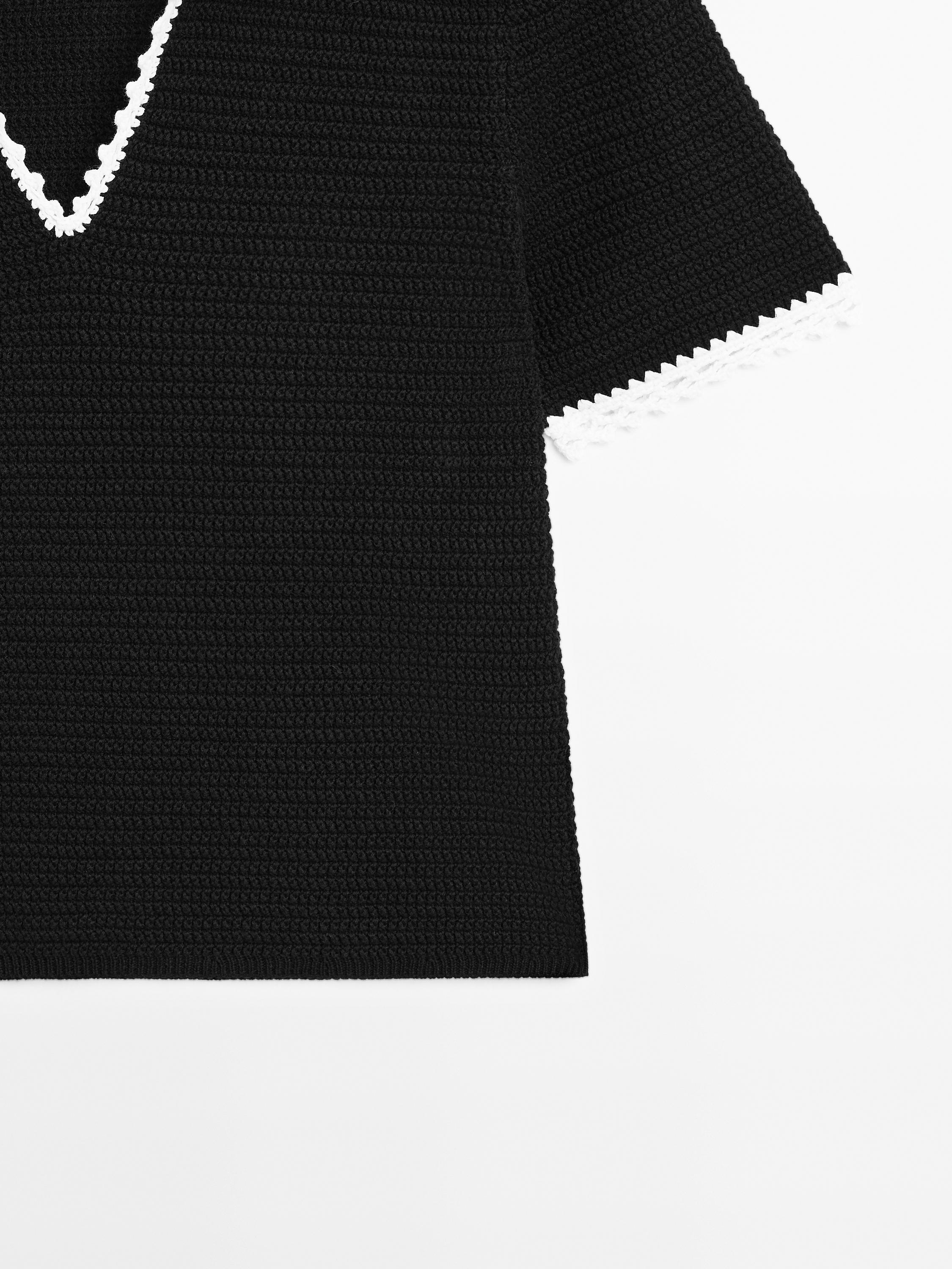 Short sleeve knit cotton polo shirt