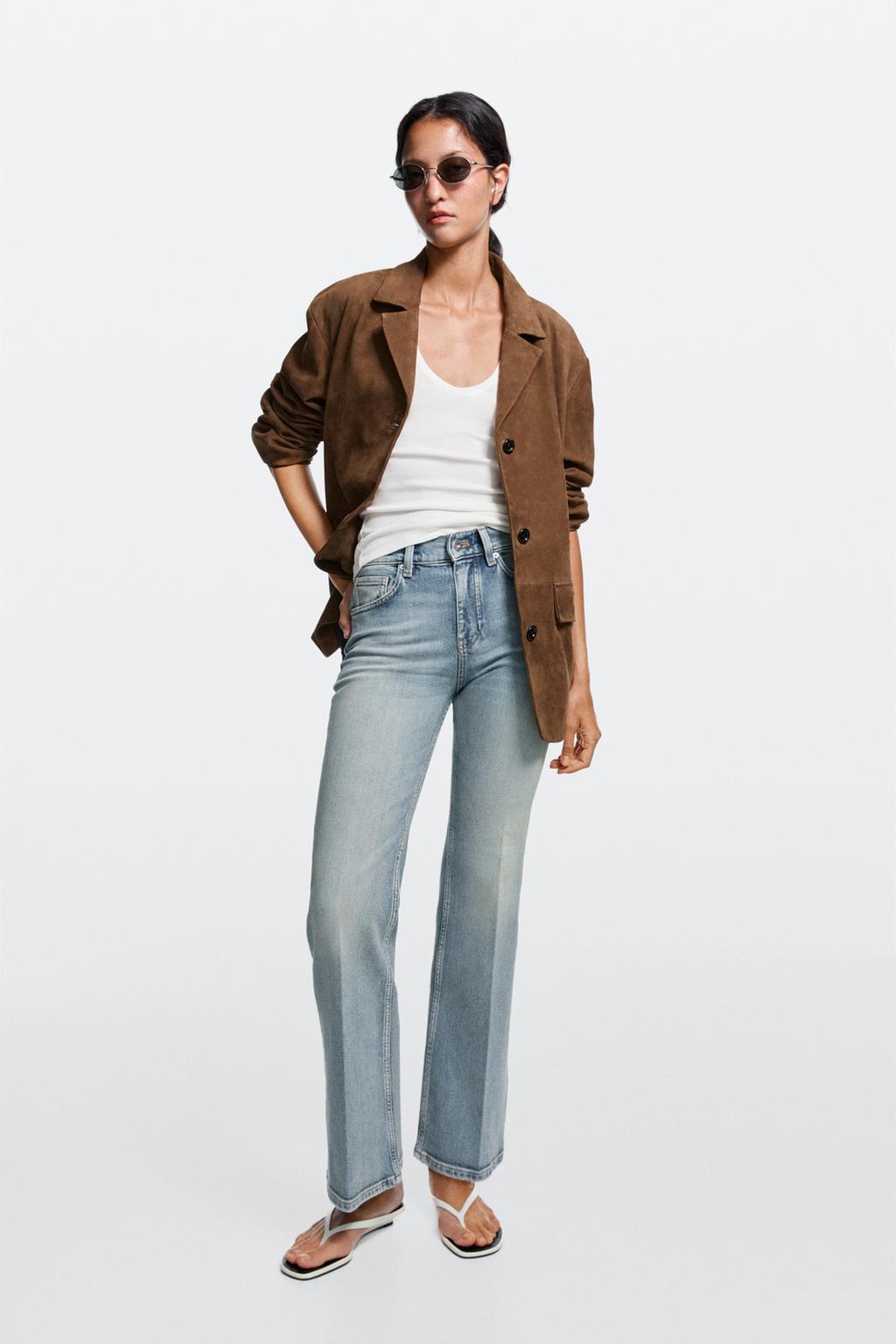 Massimo Dutti Orta bel flared cins şalvar