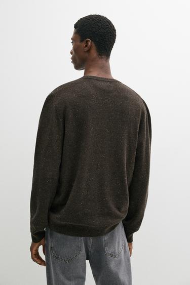 Heathered wool knit sweater — BROWN 5
