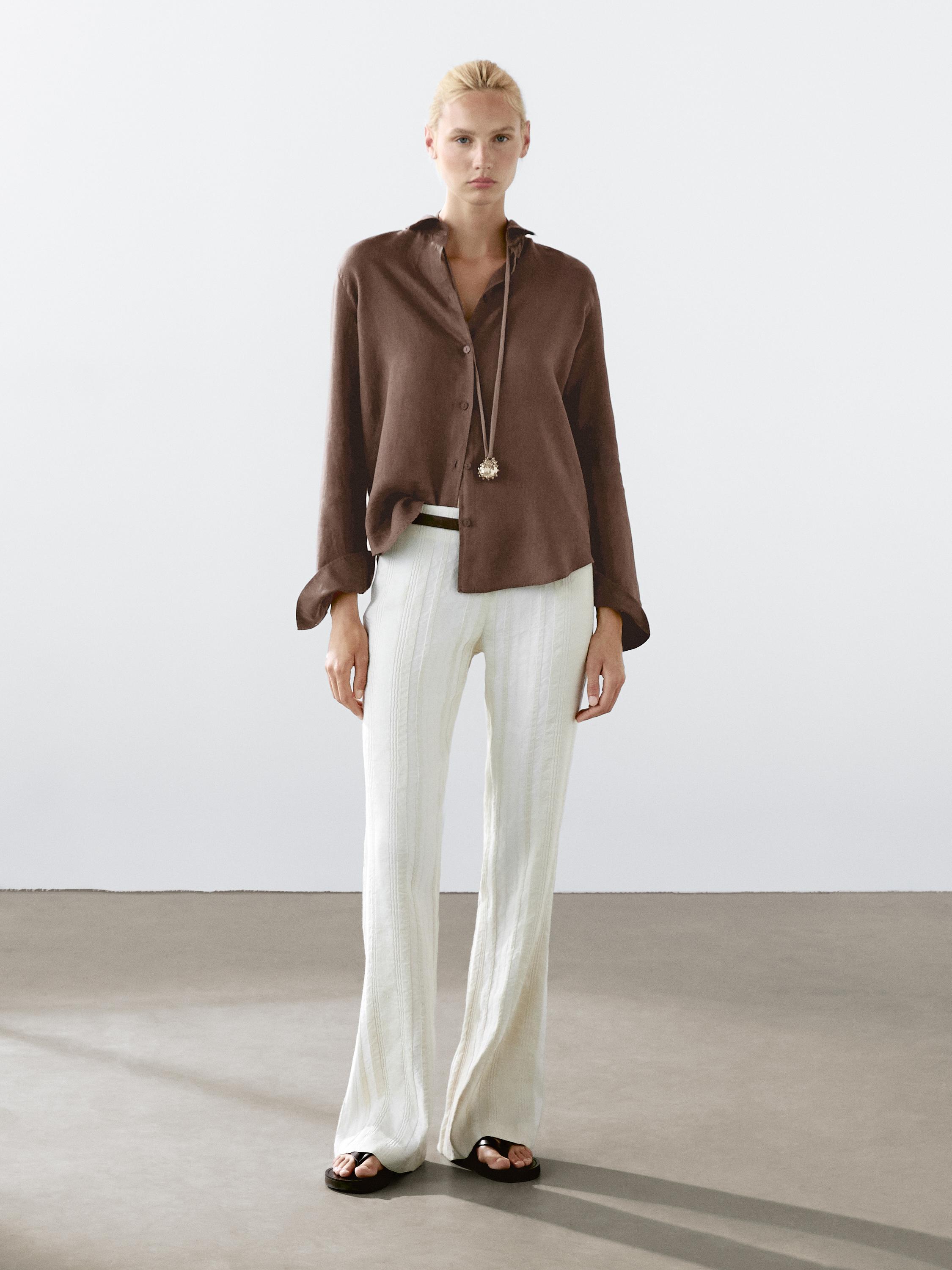 Camisa fluida 100% lino