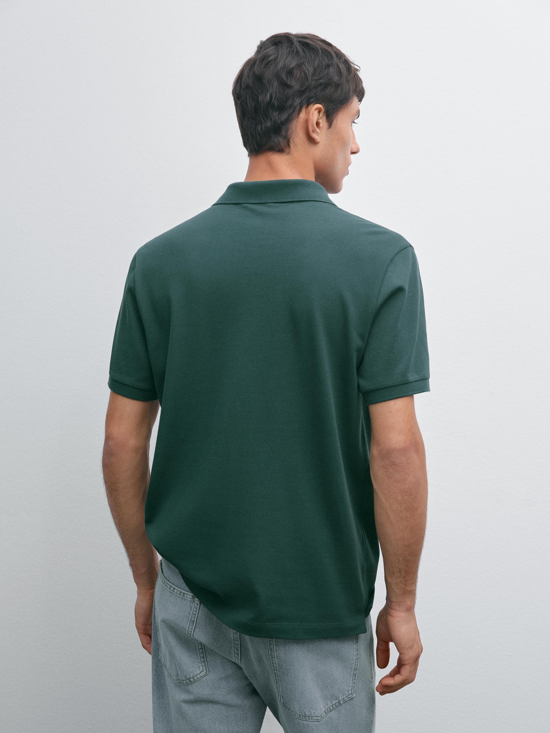 Polo micro-texture en piqué de coton