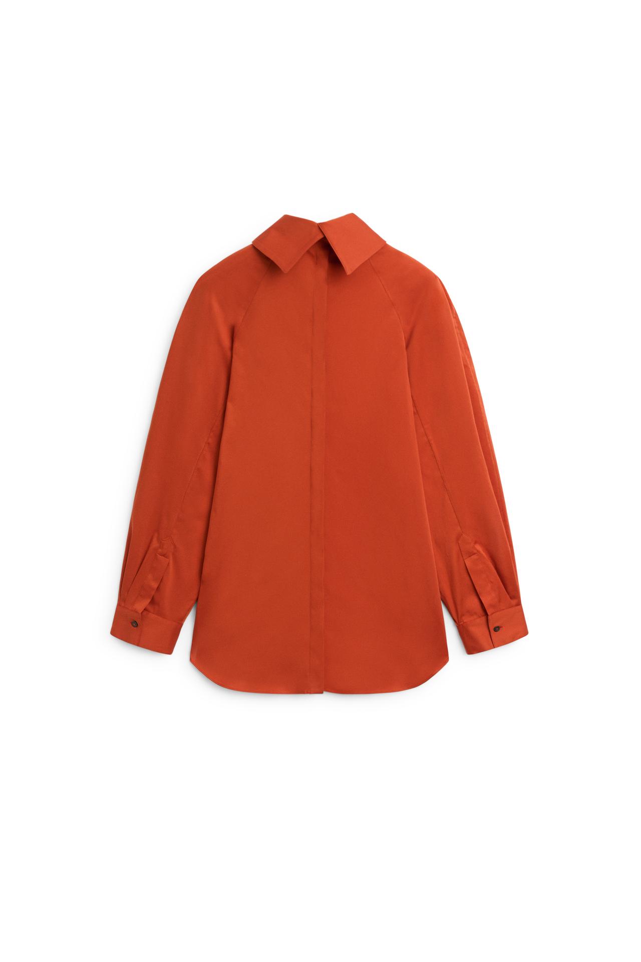 Oversize poplin high-neck shirt - LIMITED EDITION — ORANGE