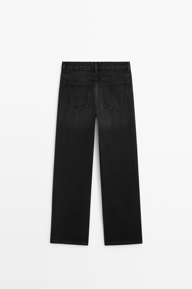 Wide-leg mid-waist jeans — BLACK 6