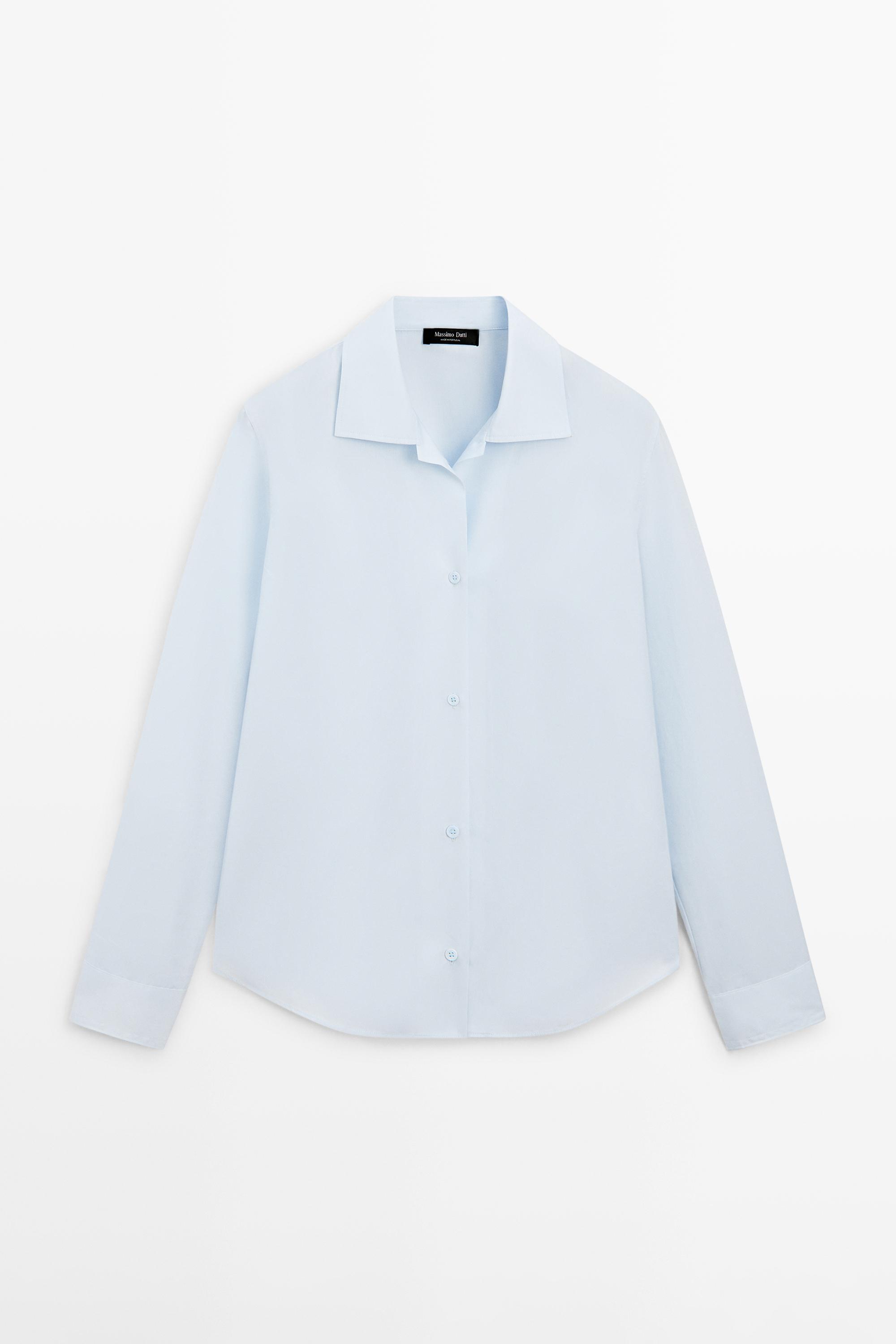 100% cotton poplin shirt — SKY BLUE