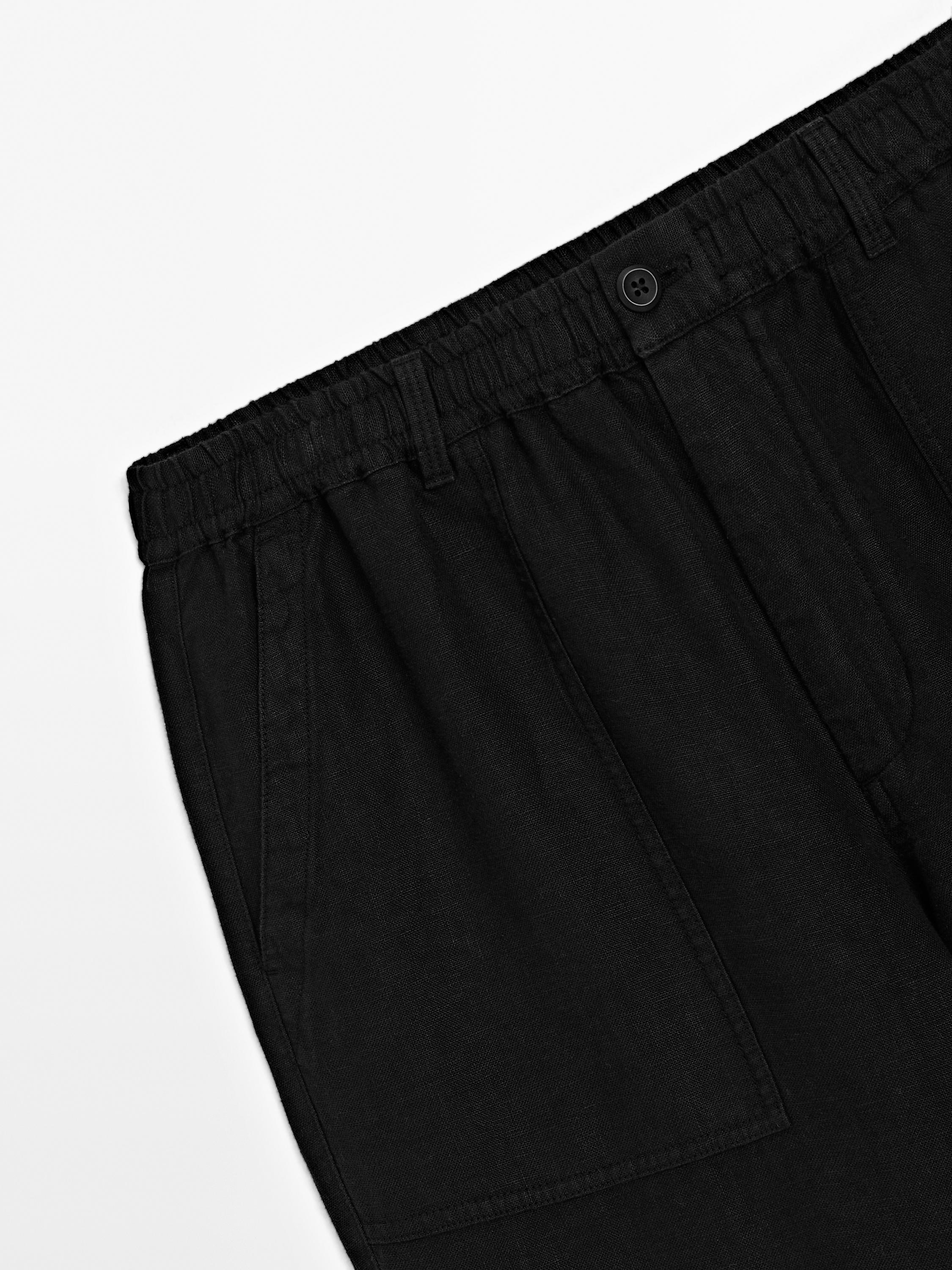 100% linen jogger fit trousers