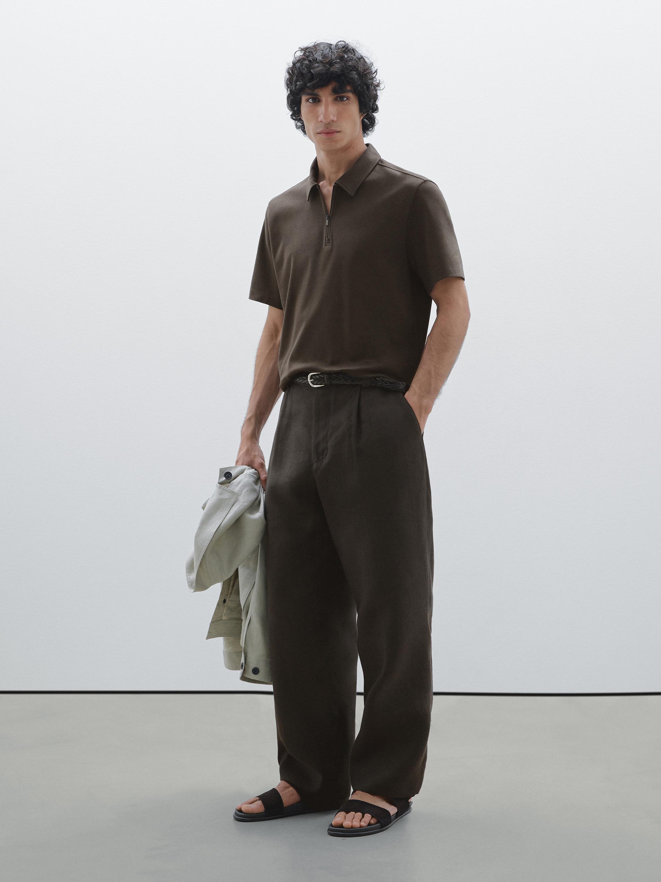 Short sleeve cotton polo shirt