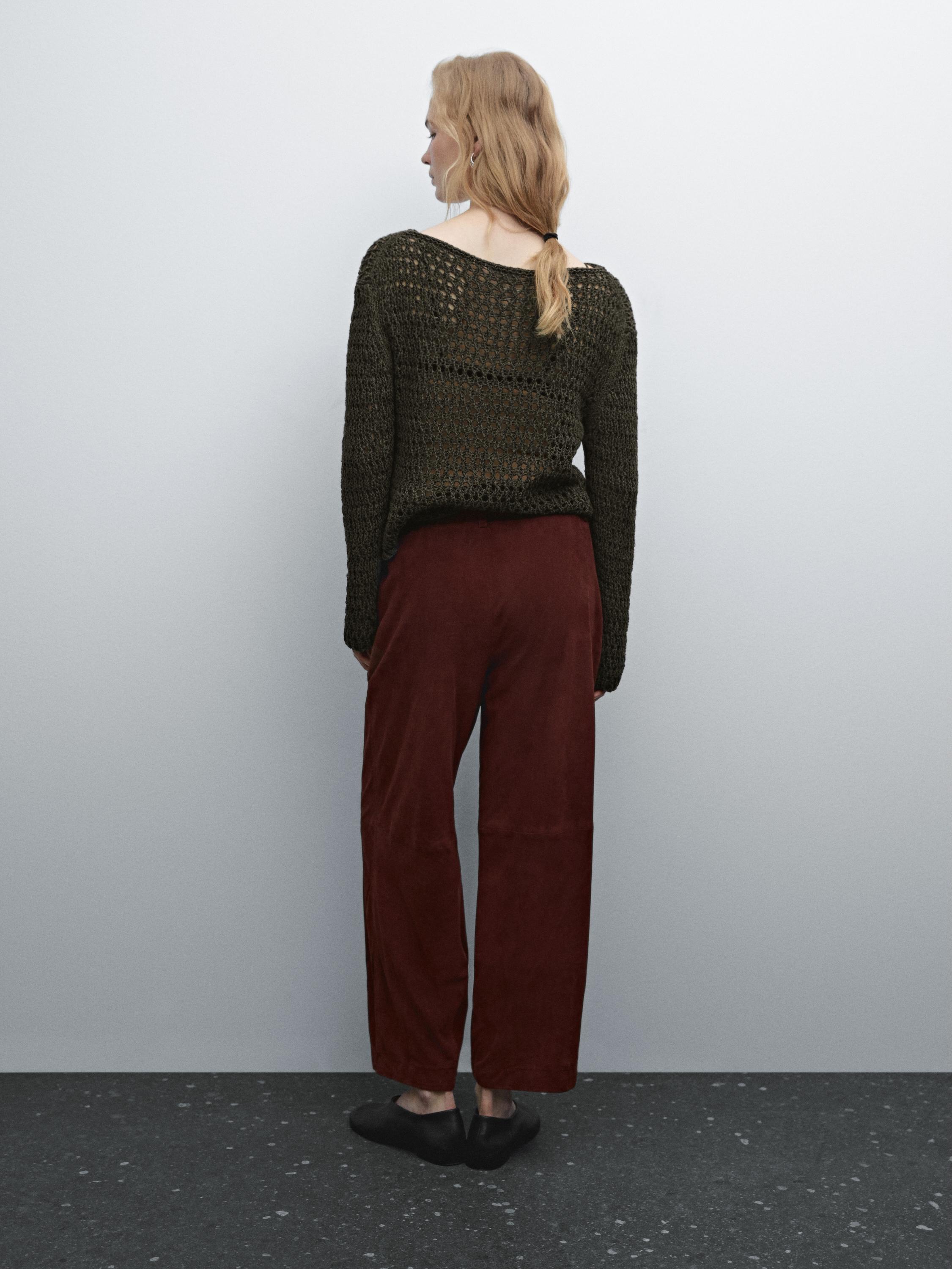 Cotton blend cutwork sweater