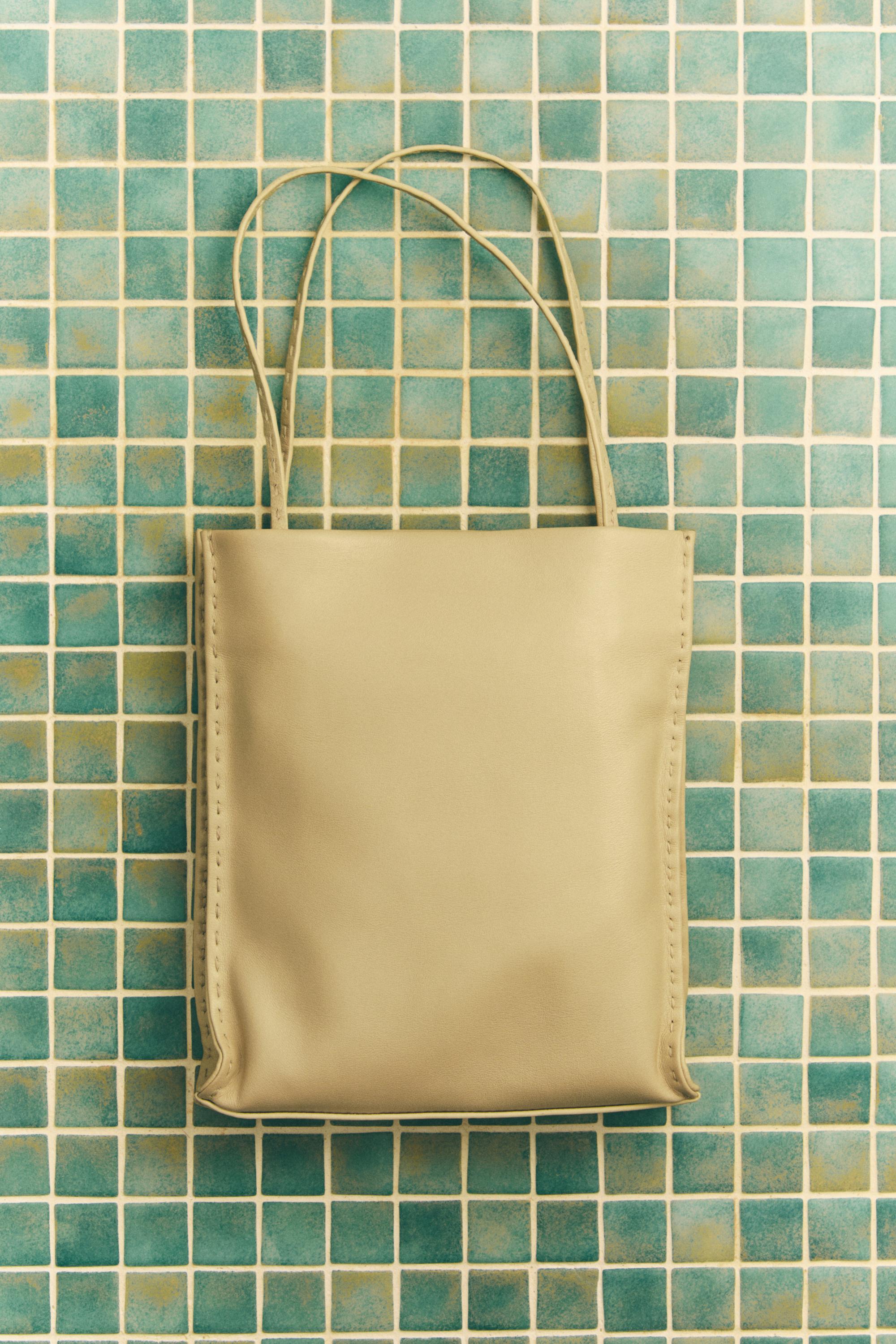 Nappa leather double compartment bag — Gold