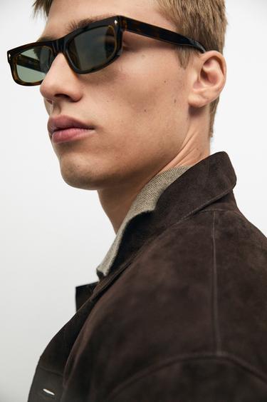 Suede leather pocket overshirt — Chocolate 8