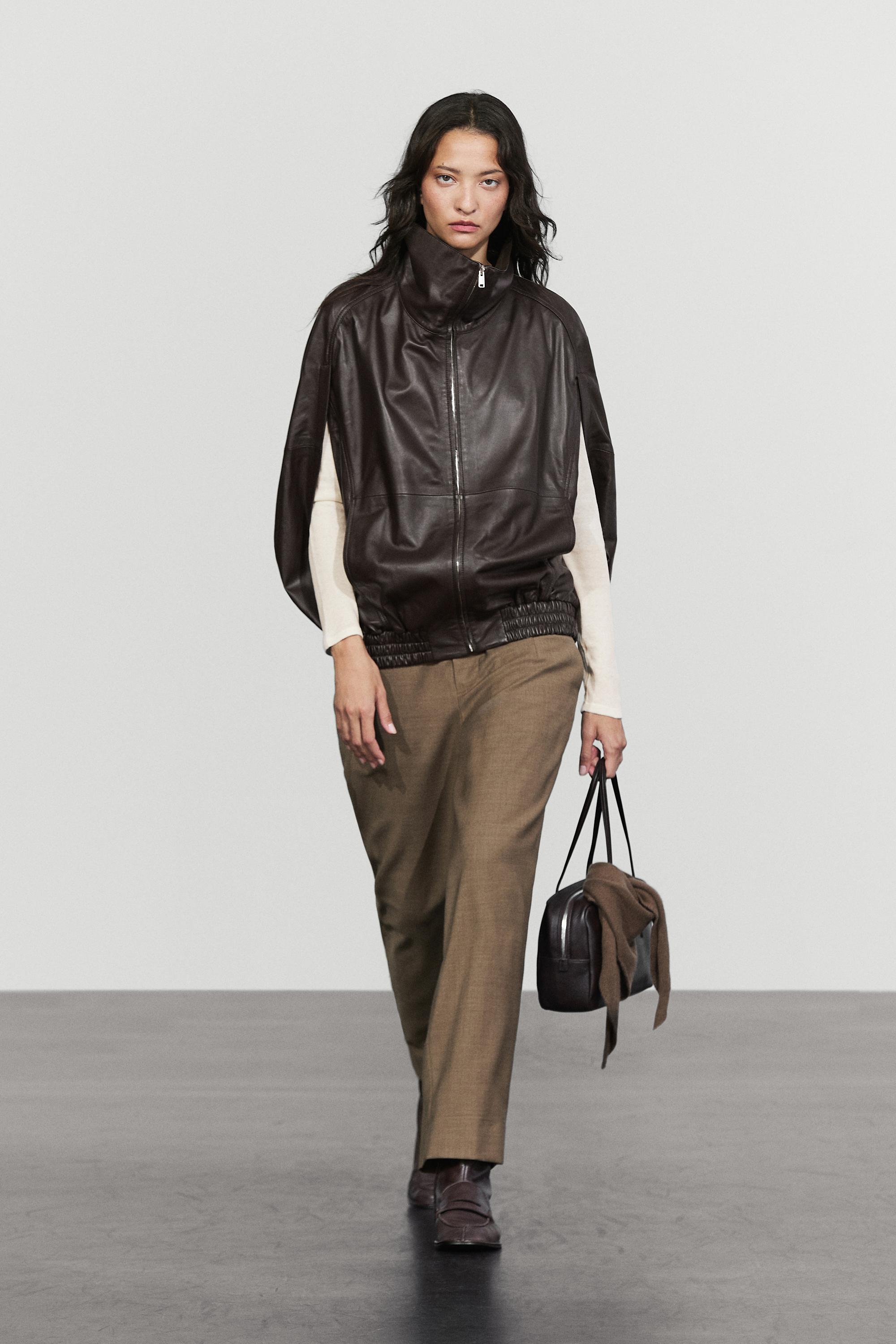 Nappa leather bomber gilet