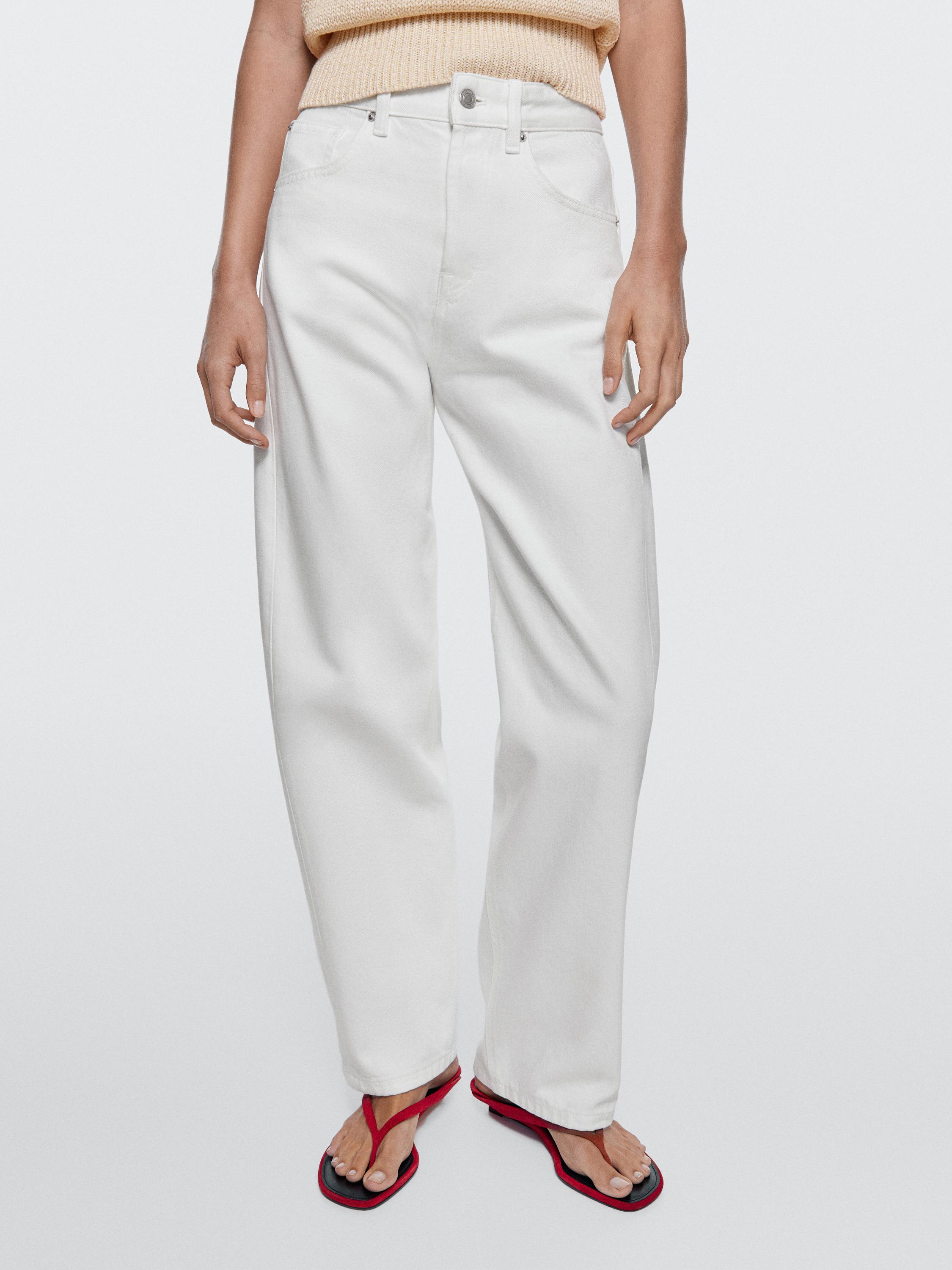 Mid-rise balloon fit jeans — Off white
